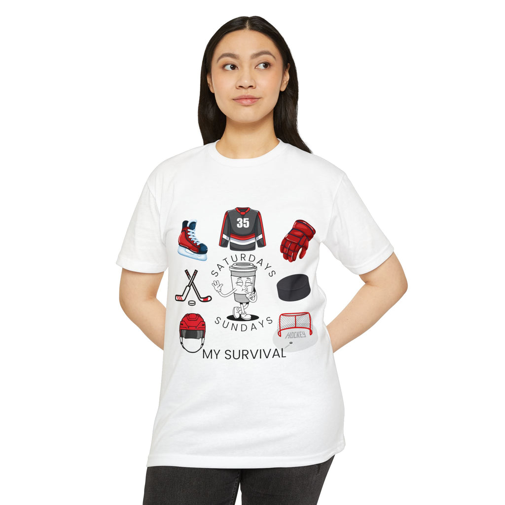 Hockey Dad T‑Shirt – "Saturdays & Sundays My Survival" Skate Gear Tee