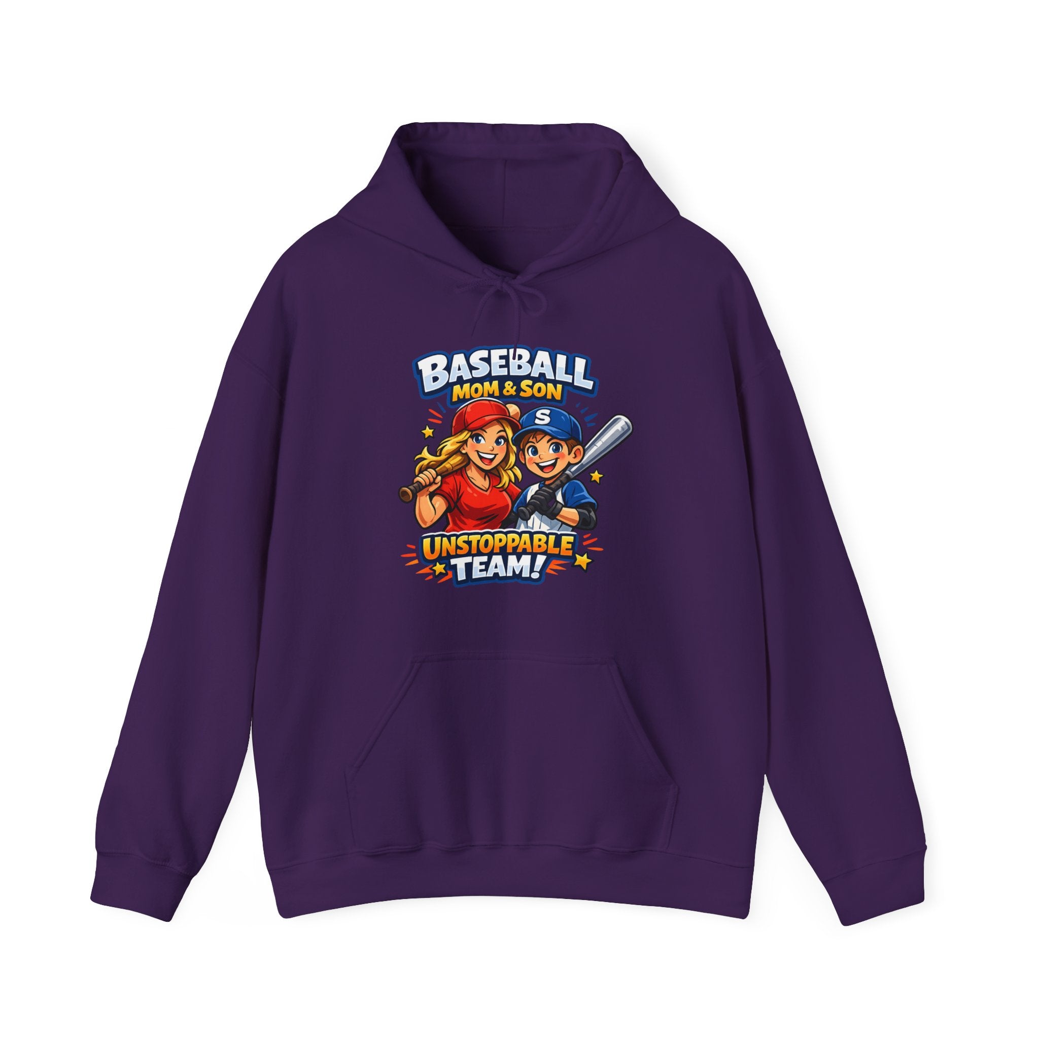 Baseball Mom & Son Hoodie – "Unstoppable Team" Graphic Pullover