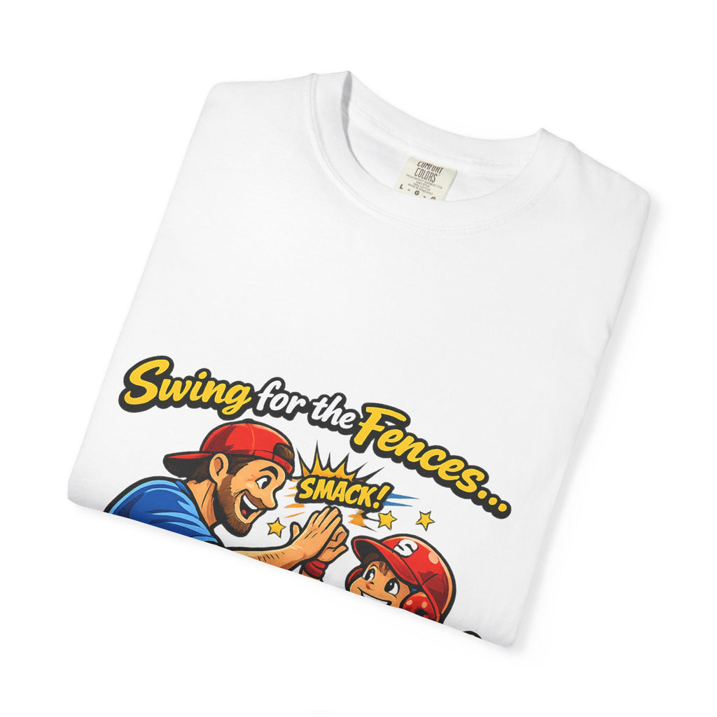 Baseball Dad T-Shirt – “Swing for the Fences… High Fives with Dad!” Retro Sport Tee