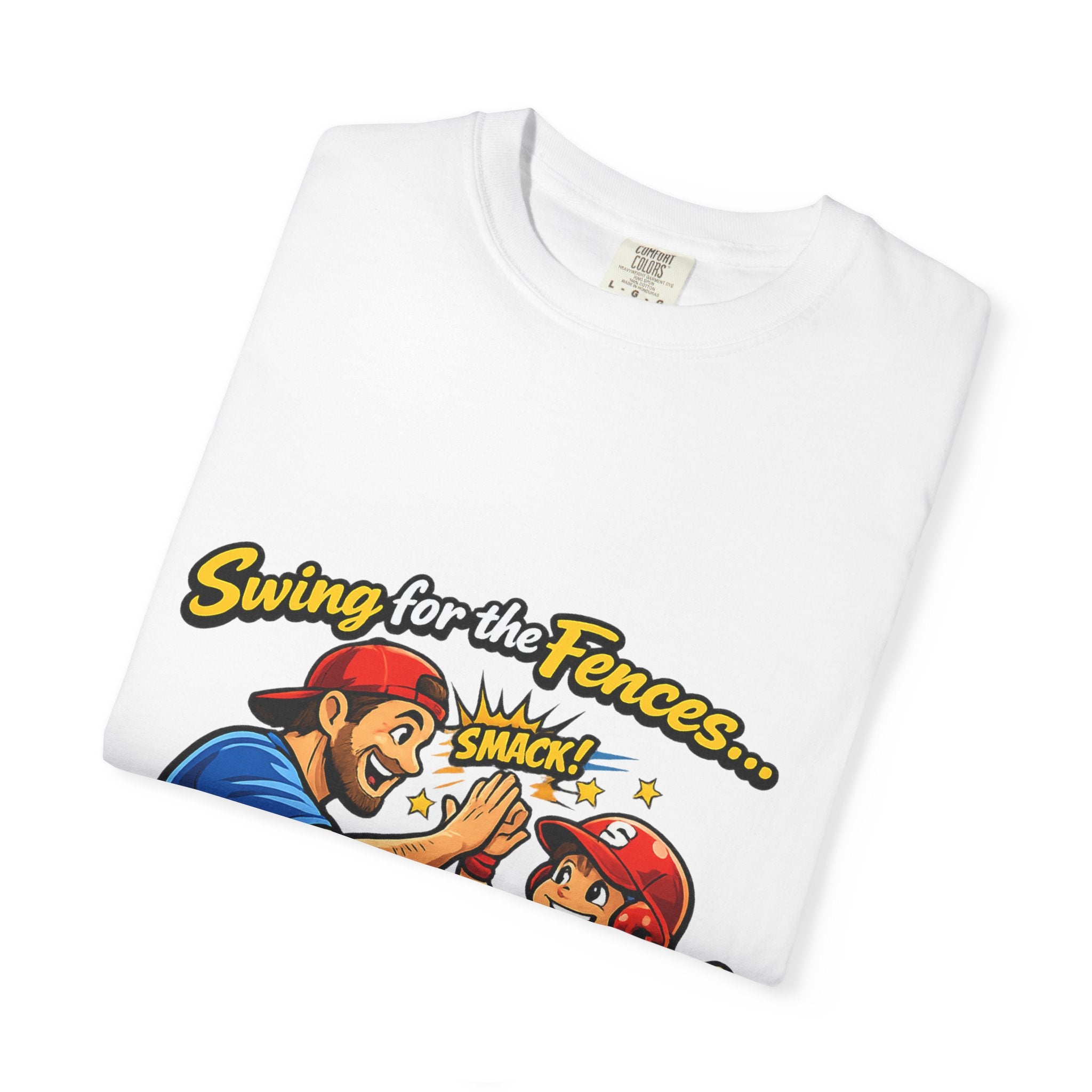 Baseball Dad T-Shirt – “Swing for the Fences… High Fives with Dad!” Retro Sport Tee