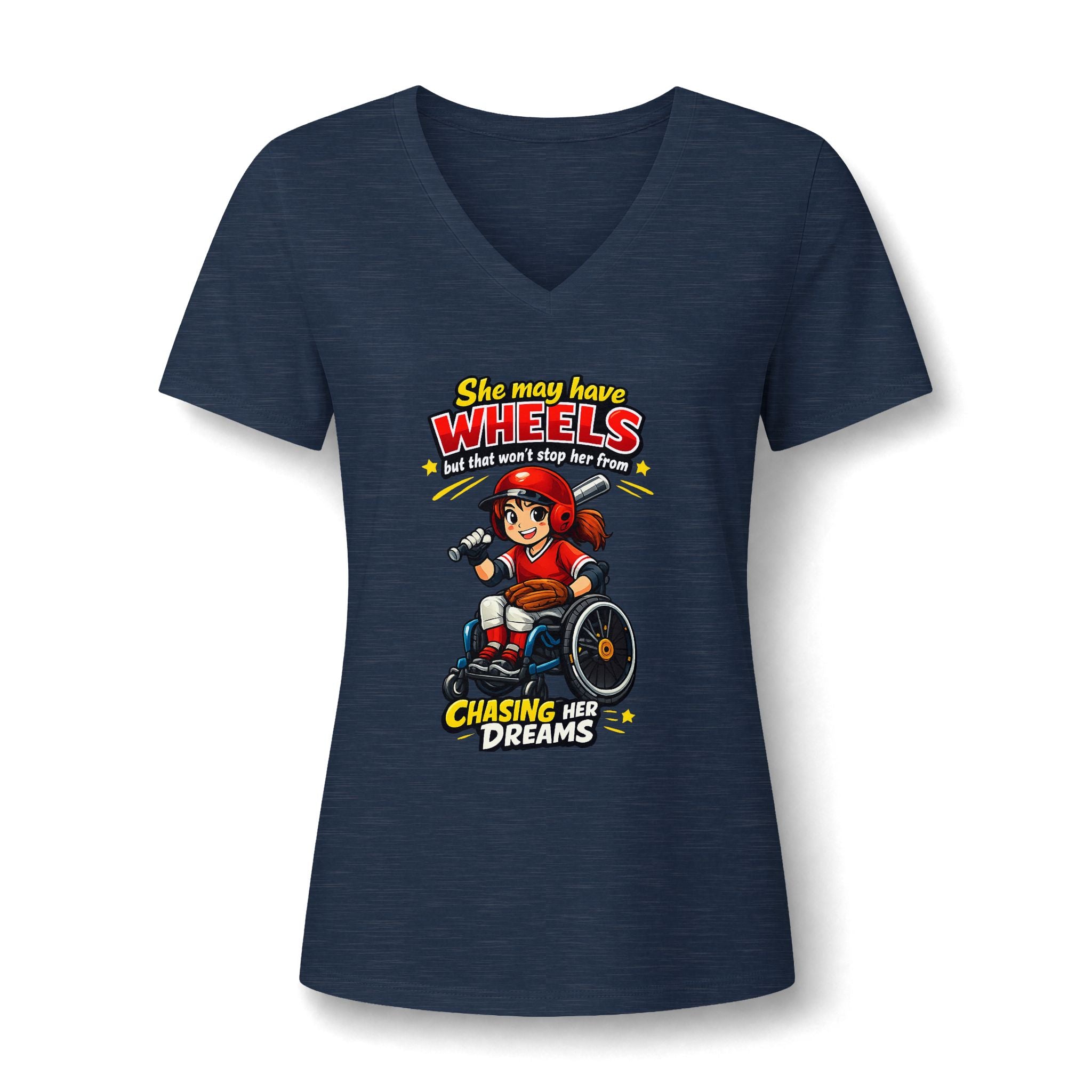 Women’s Relaxed Heather CVC V-Neck Tee