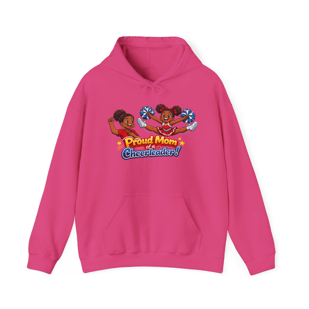 Proud Mom of a Cheerleader Hoodie — Cute Cheer Squad Graphic Sweatshirt