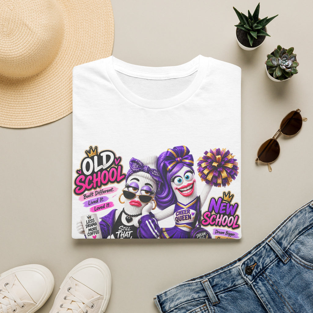 Cheerleader Old School vs New School Graphic T-Shirt