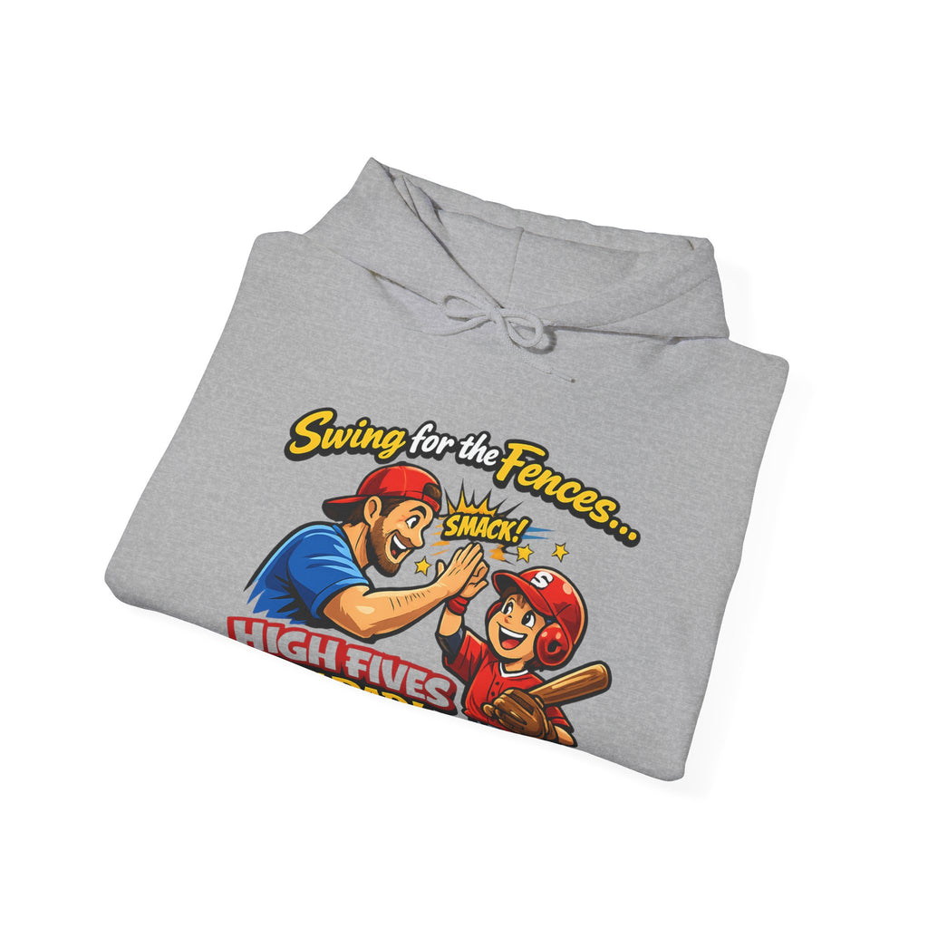 Baseball Dad Hoodie - “High Fives With Dad” Swing For The Fences Youth Hoodie