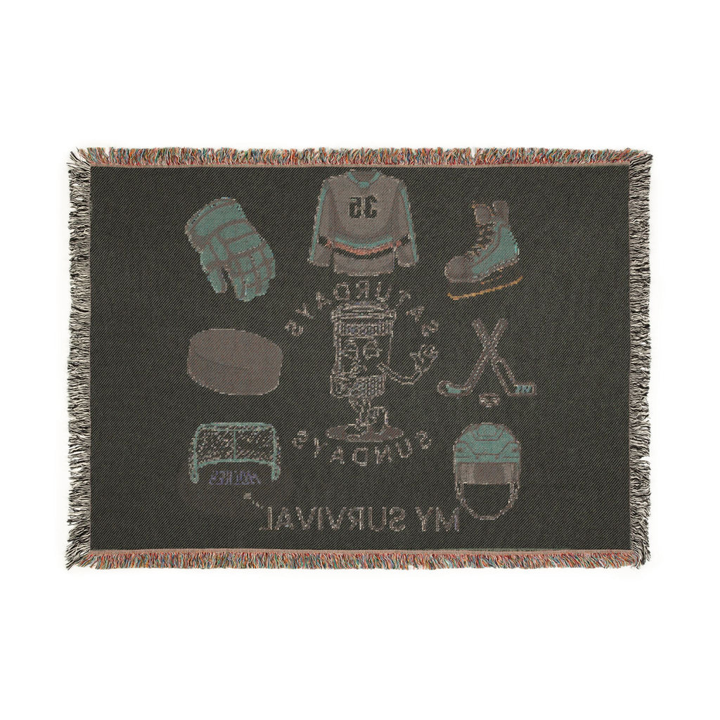 Hockey Survival Woven Blanket — Game Day Sports Throw