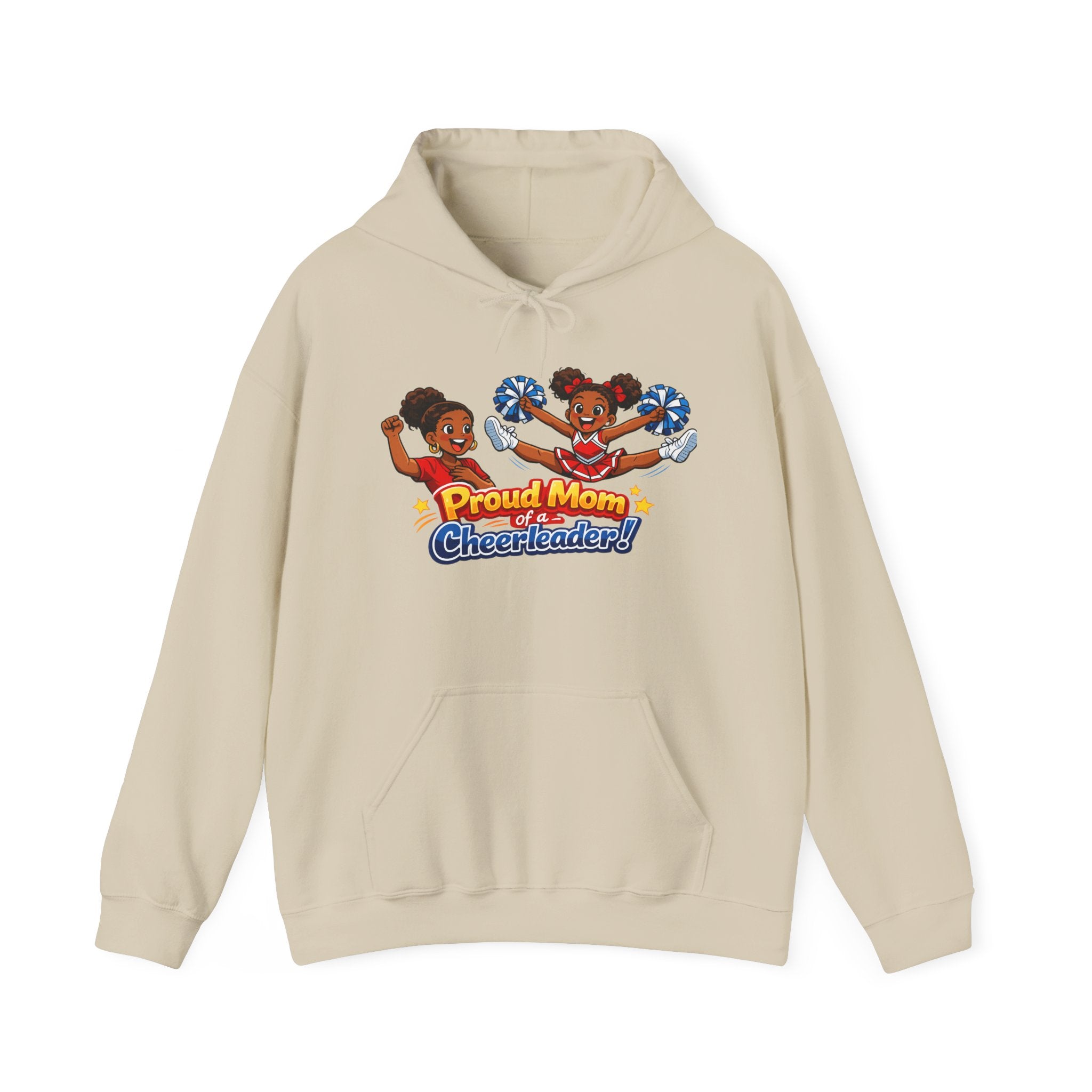 Proud Mom of a Cheerleader Hoodie — Cute Cheer Squad Graphic Sweatshirt