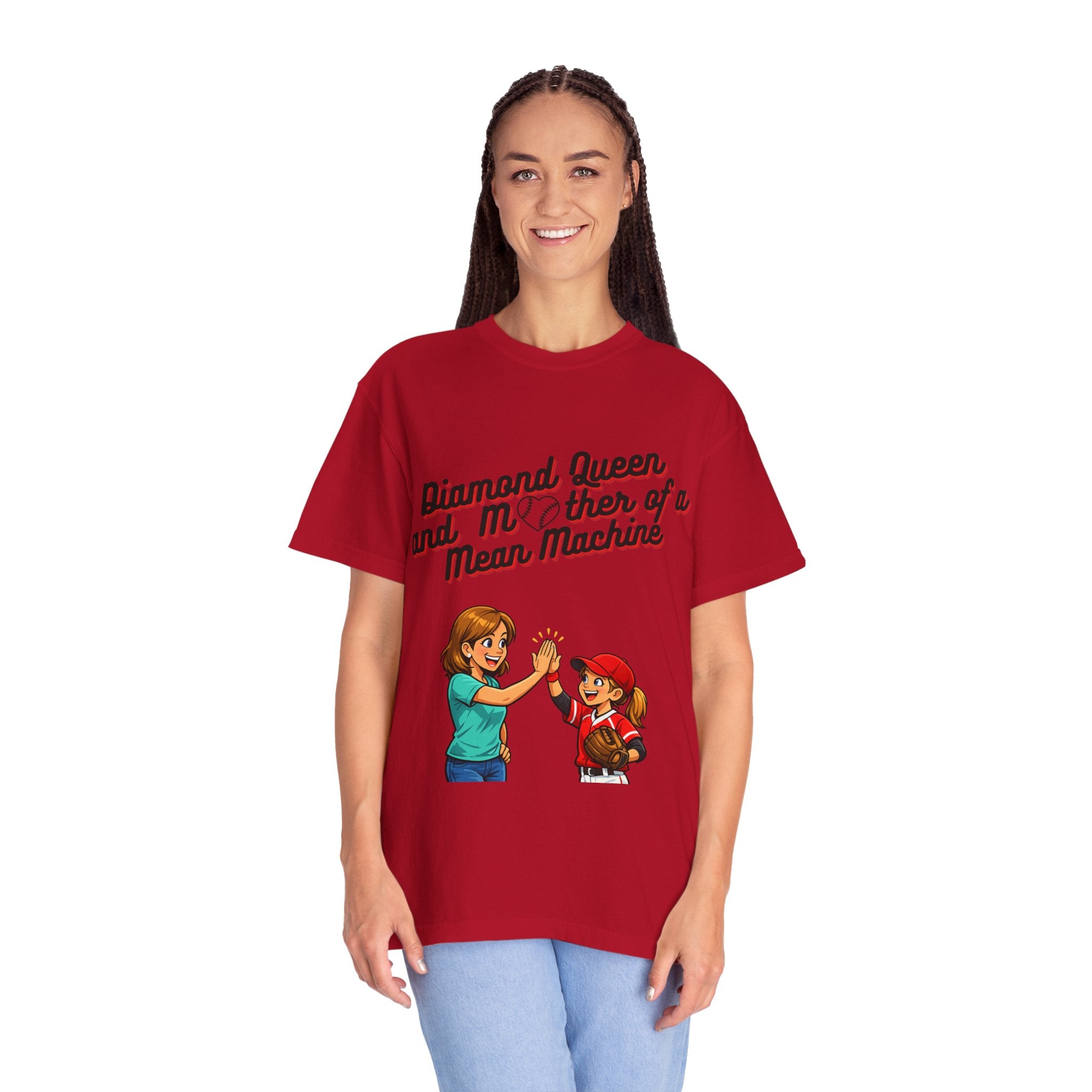 Diamond Queen & Mother of a Mean Machine T-Shirt — Mom and Daughter High-Five Graphic Tee