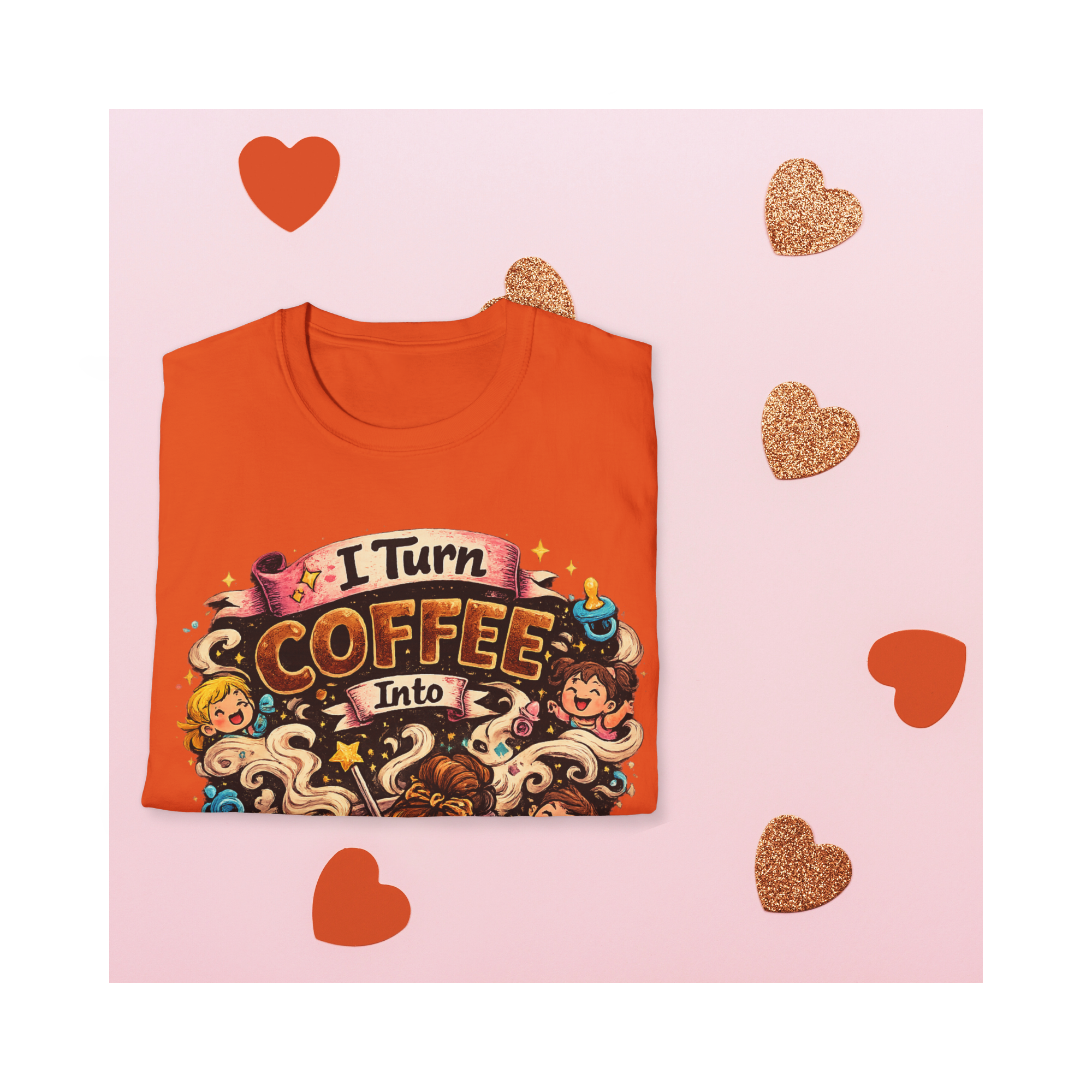 I Turn Coffee Into Children T-Shirt — Funny Mom Coffee Tee