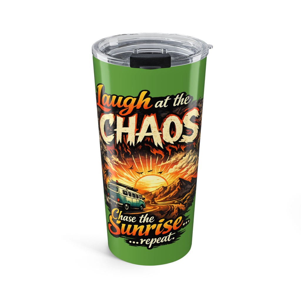 Laugh at the Chaos 20oz Tumbler — Sunrise VW Van Camping Travel Mug