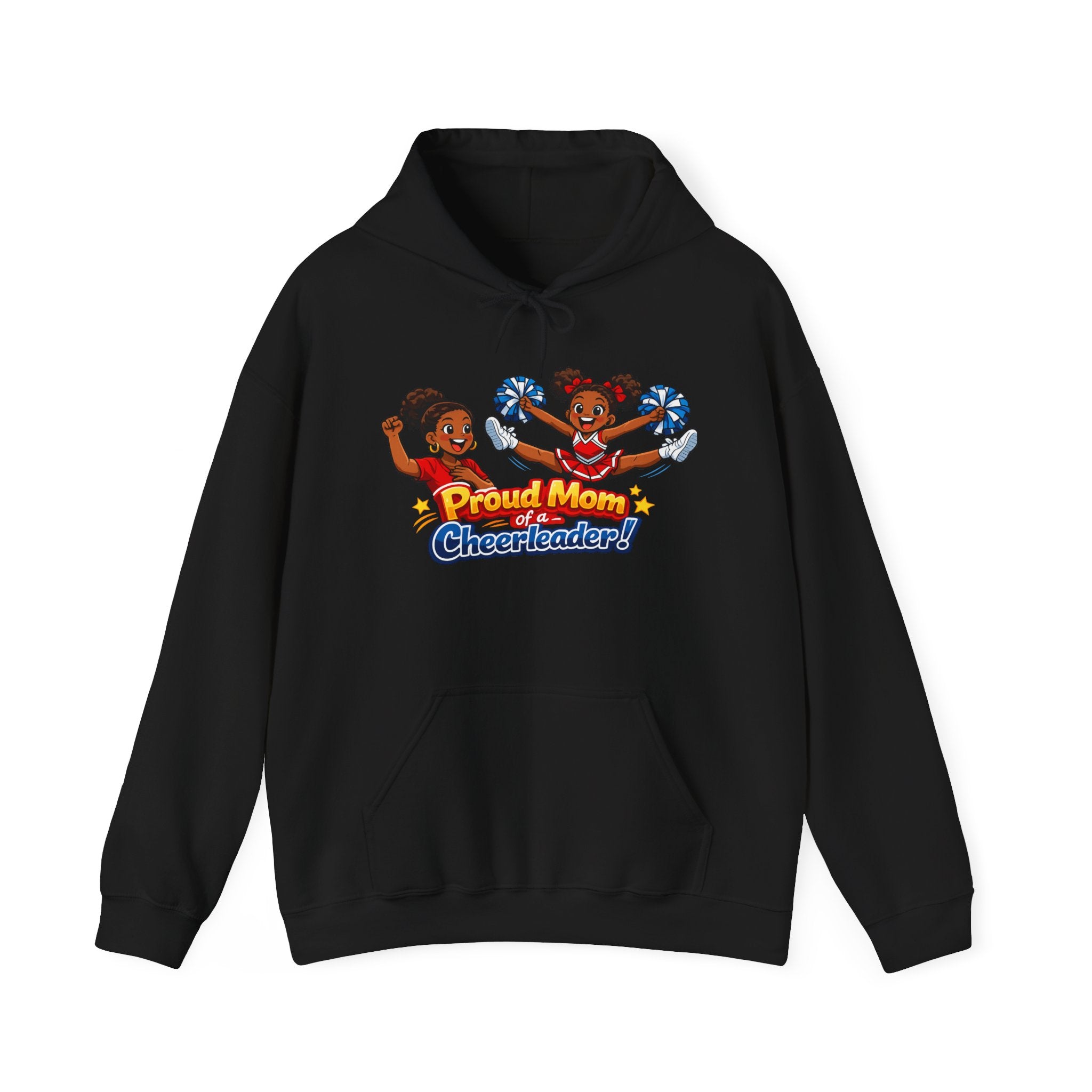 Proud Mom of a Cheerleader Hoodie — Cute Cheer Squad Graphic Sweatshirt