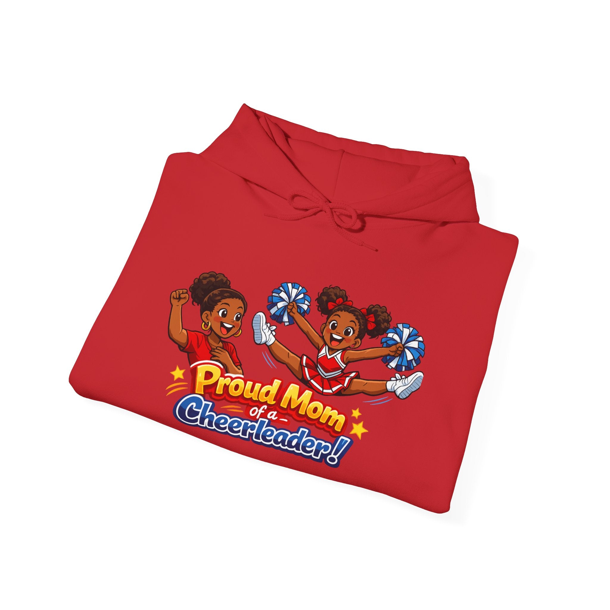 Proud Mom of a Cheerleader Hoodie — Cute Cheer Squad Graphic Sweatshirt