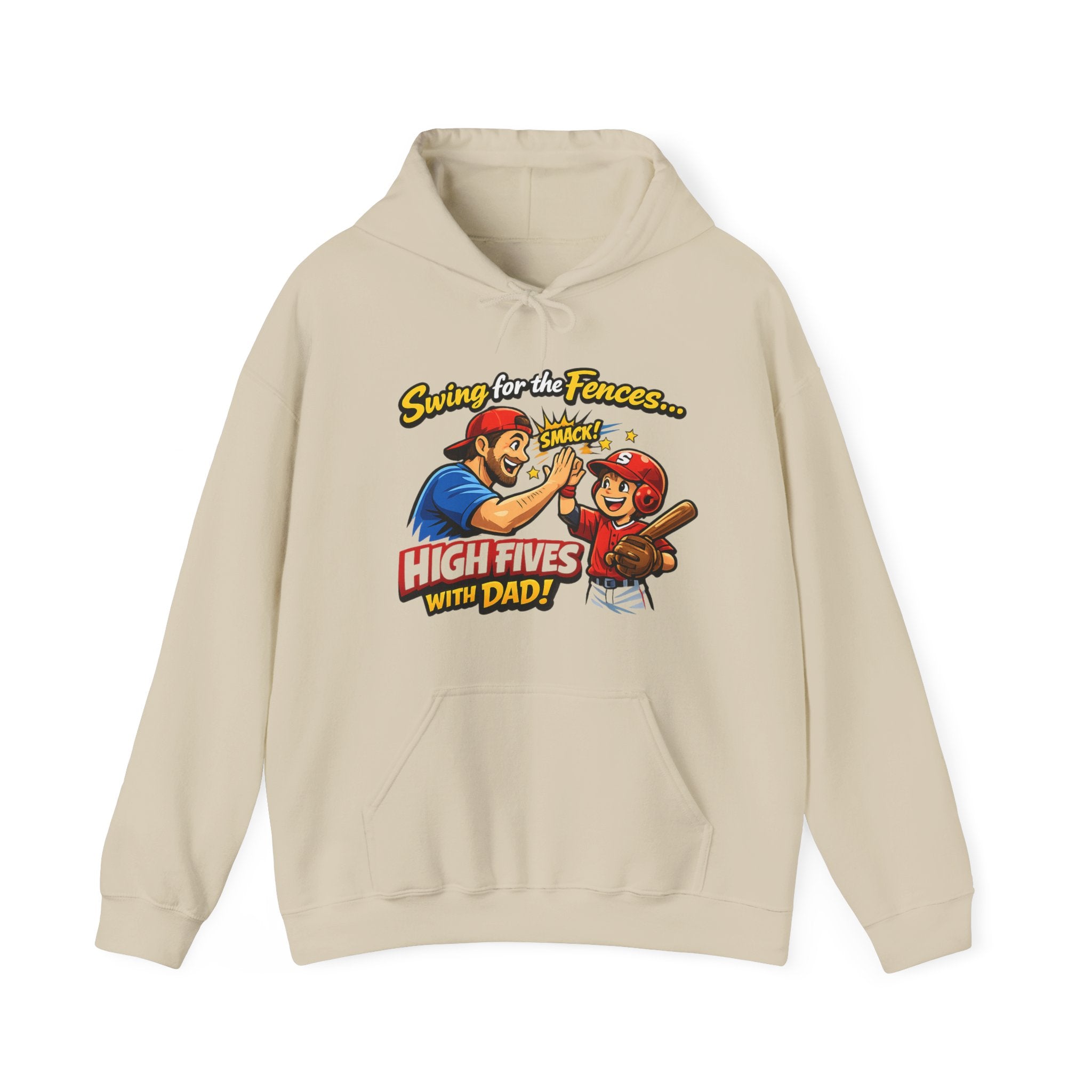 Baseball Dad Hoodie - “High Fives With Dad” Swing For The Fences Youth Hoodie