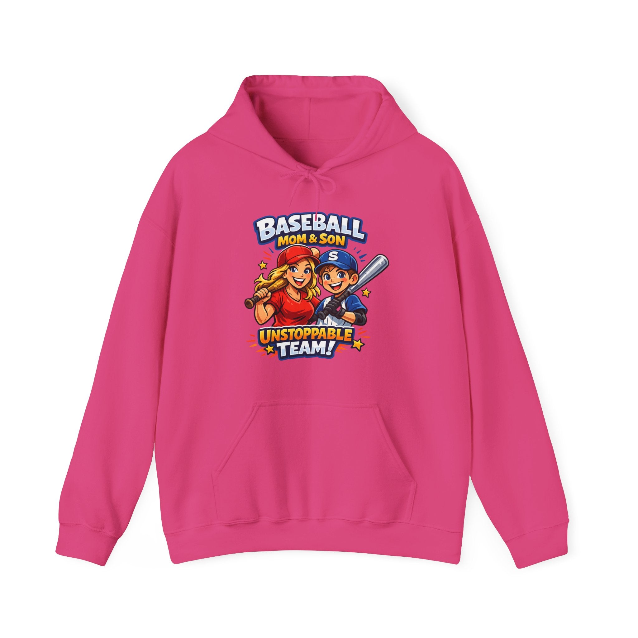 Baseball Mom & Son Hoodie – "Unstoppable Team" Graphic Pullover