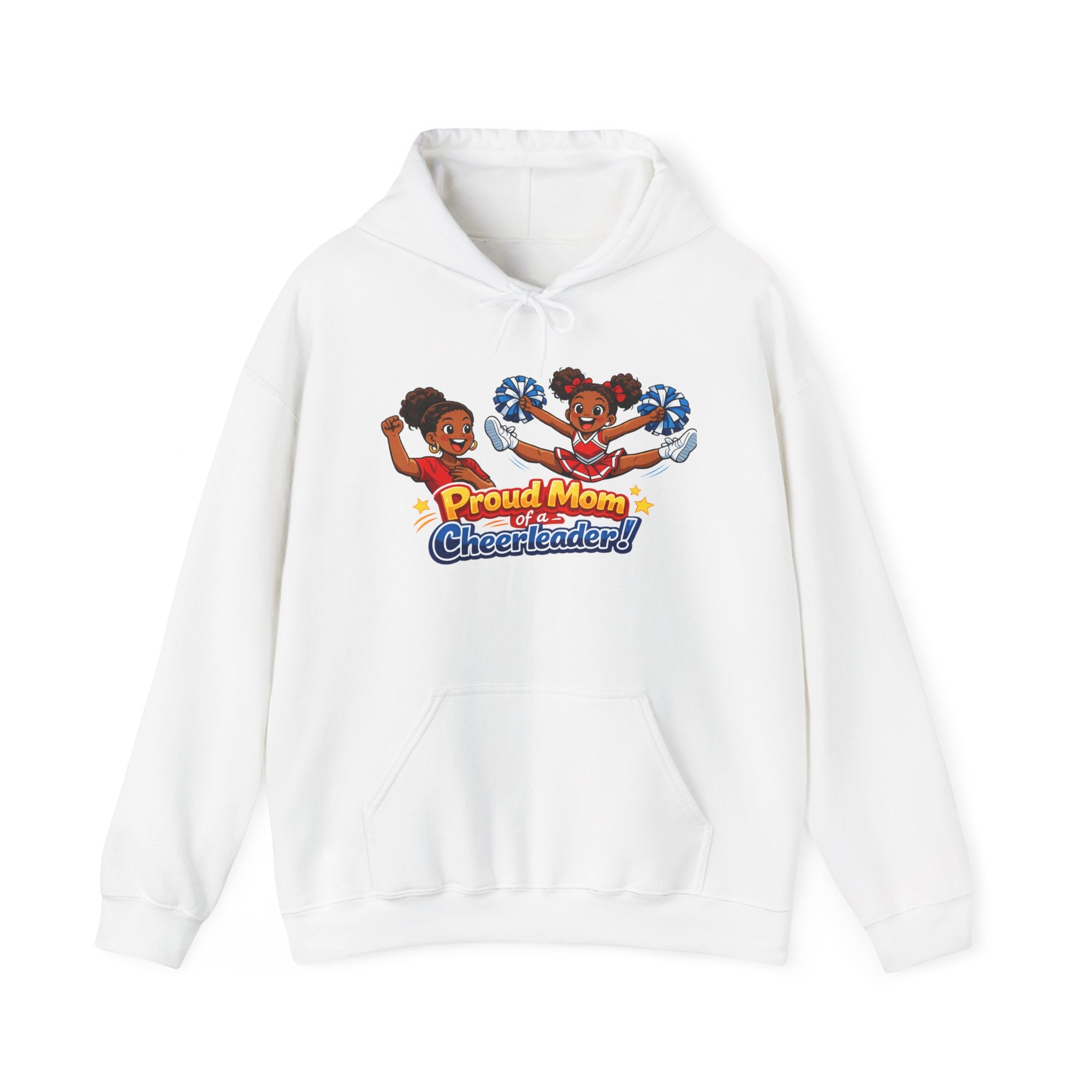 Proud Mom of a Cheerleader Hoodie — Cute Cheer Squad Graphic Sweatshirt