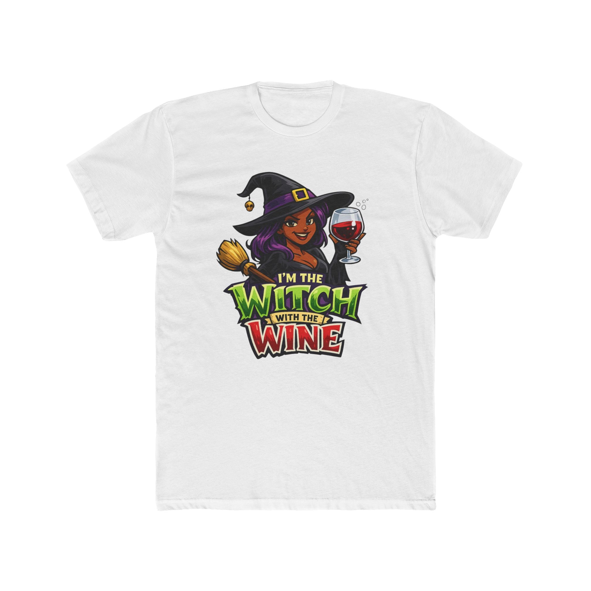 Witch With the Wine T‑Shirt — Funny Halloween Wine Lover Tee