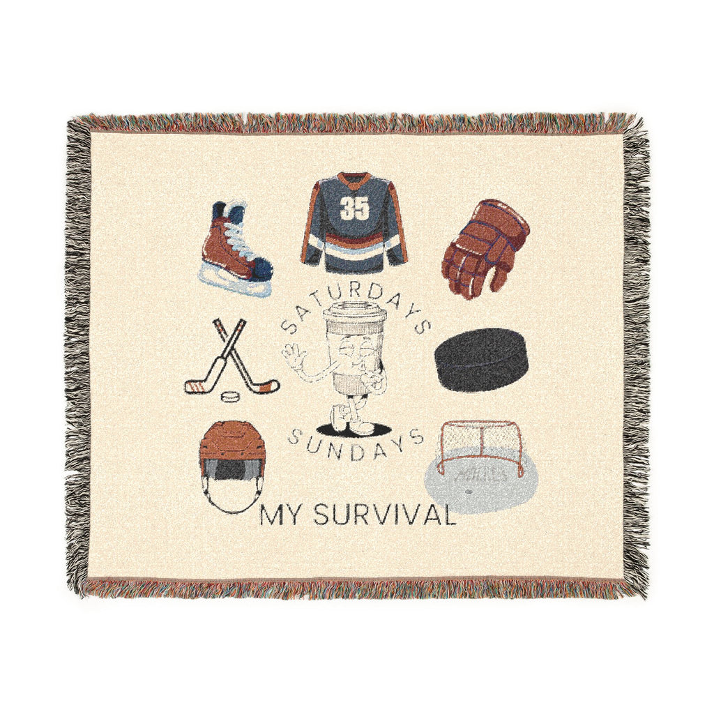 Hockey Survival Woven Blanket — Game Day Sports Throw