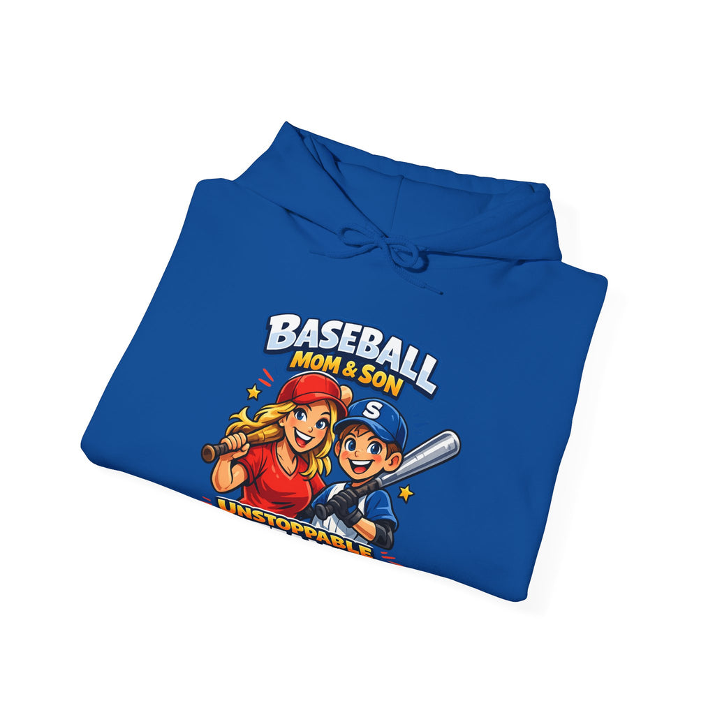 Baseball Mom & Son Hoodie – "Unstoppable Team" Graphic Pullover