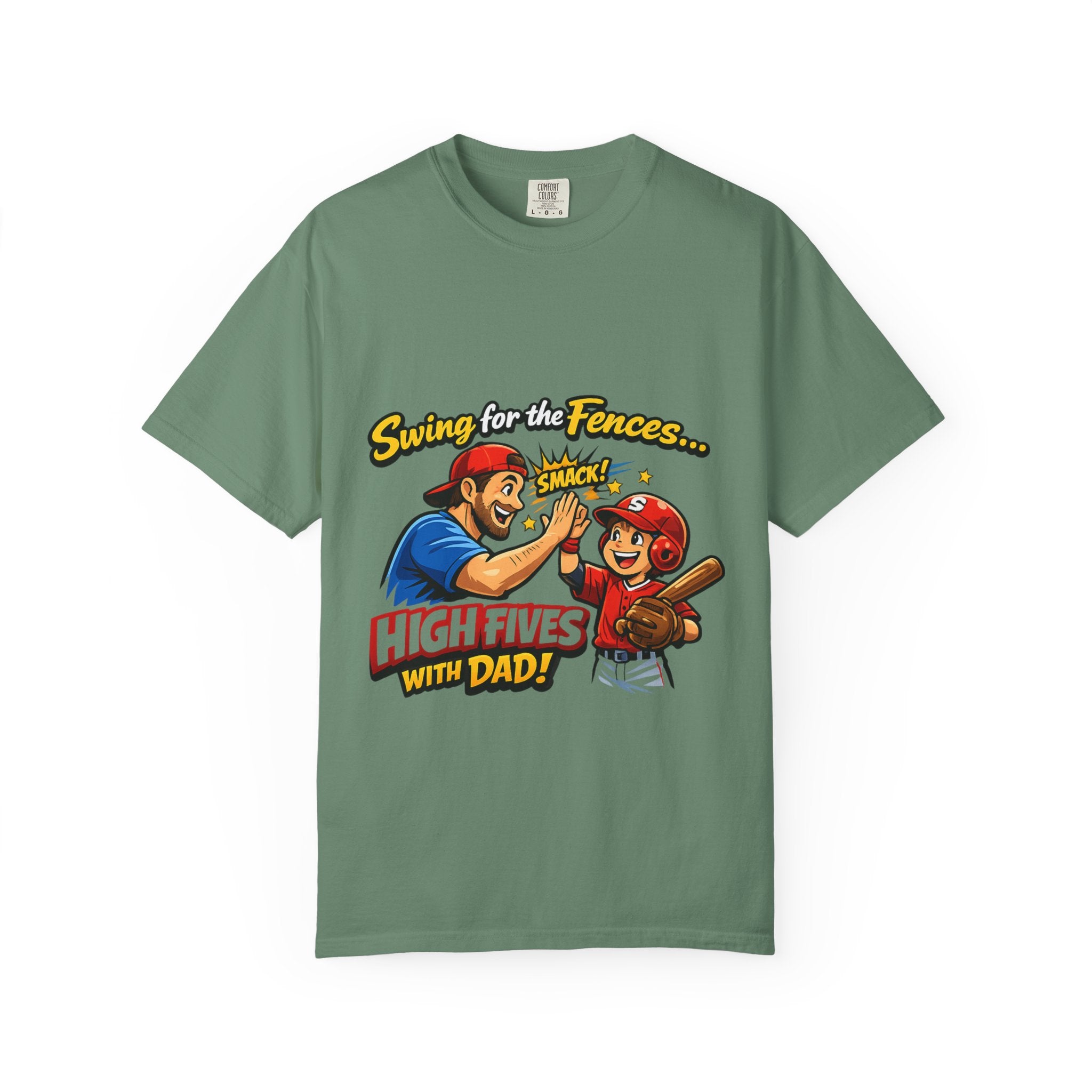 Baseball Dad T-Shirt – “Swing for the Fences… High Fives with Dad!” Retro Sport Tee