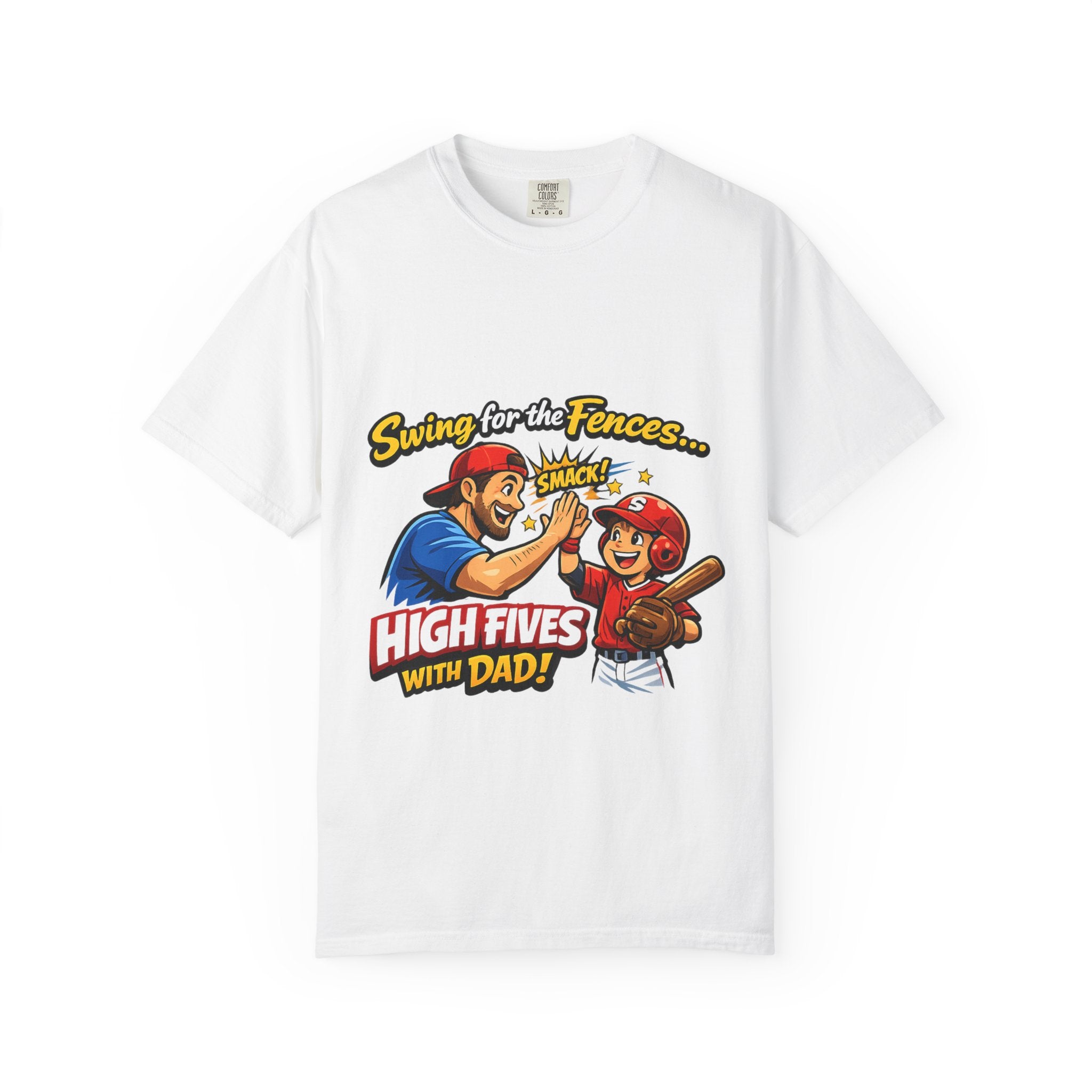 Baseball Dad T-Shirt – “Swing for the Fences… High Fives with Dad!” Retro Sport Tee