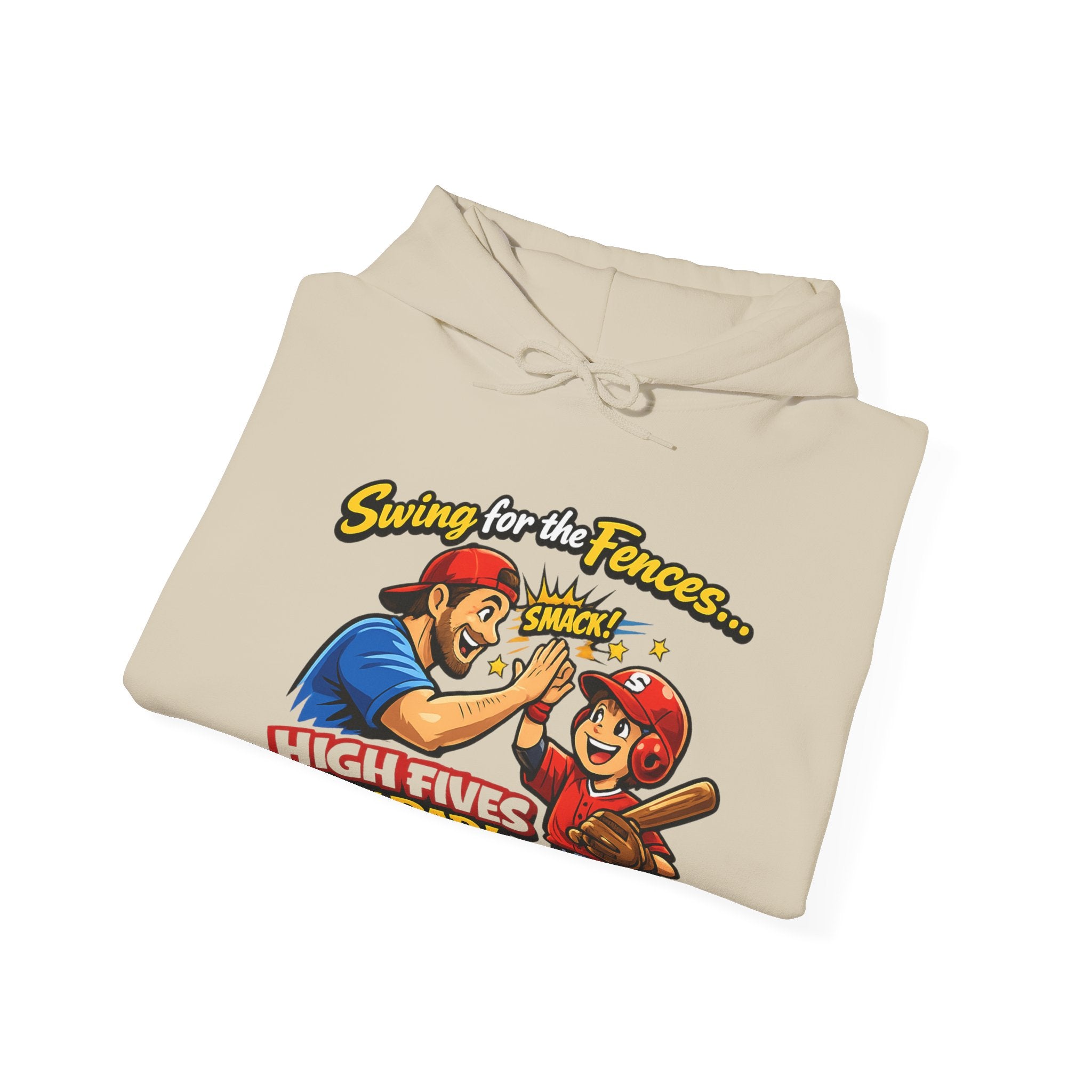 Baseball Dad Hoodie - “High Fives With Dad” Swing For The Fences Youth Hoodie