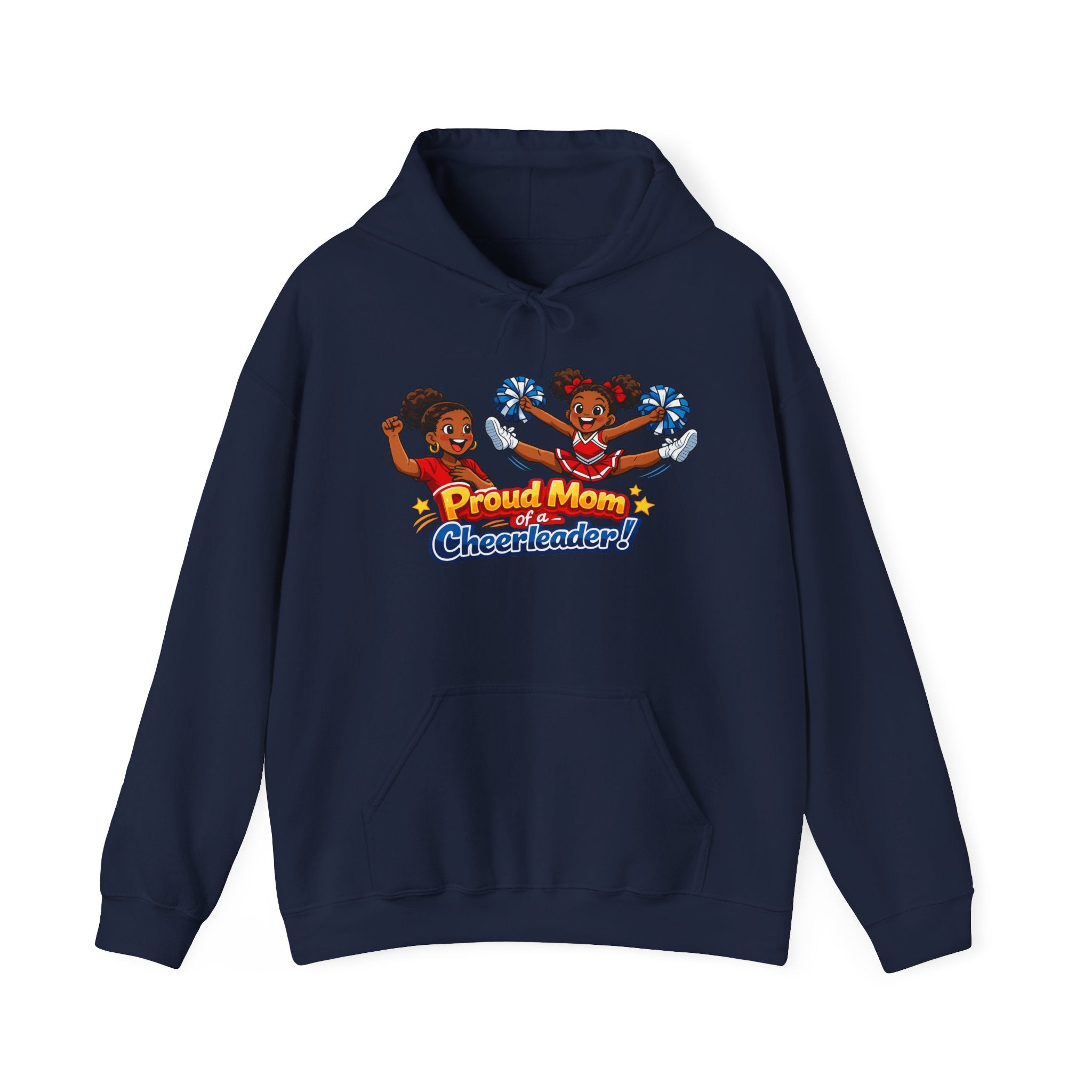 Proud Mom of a Cheerleader Hoodie — Cute Cheer Squad Graphic Sweatshirt