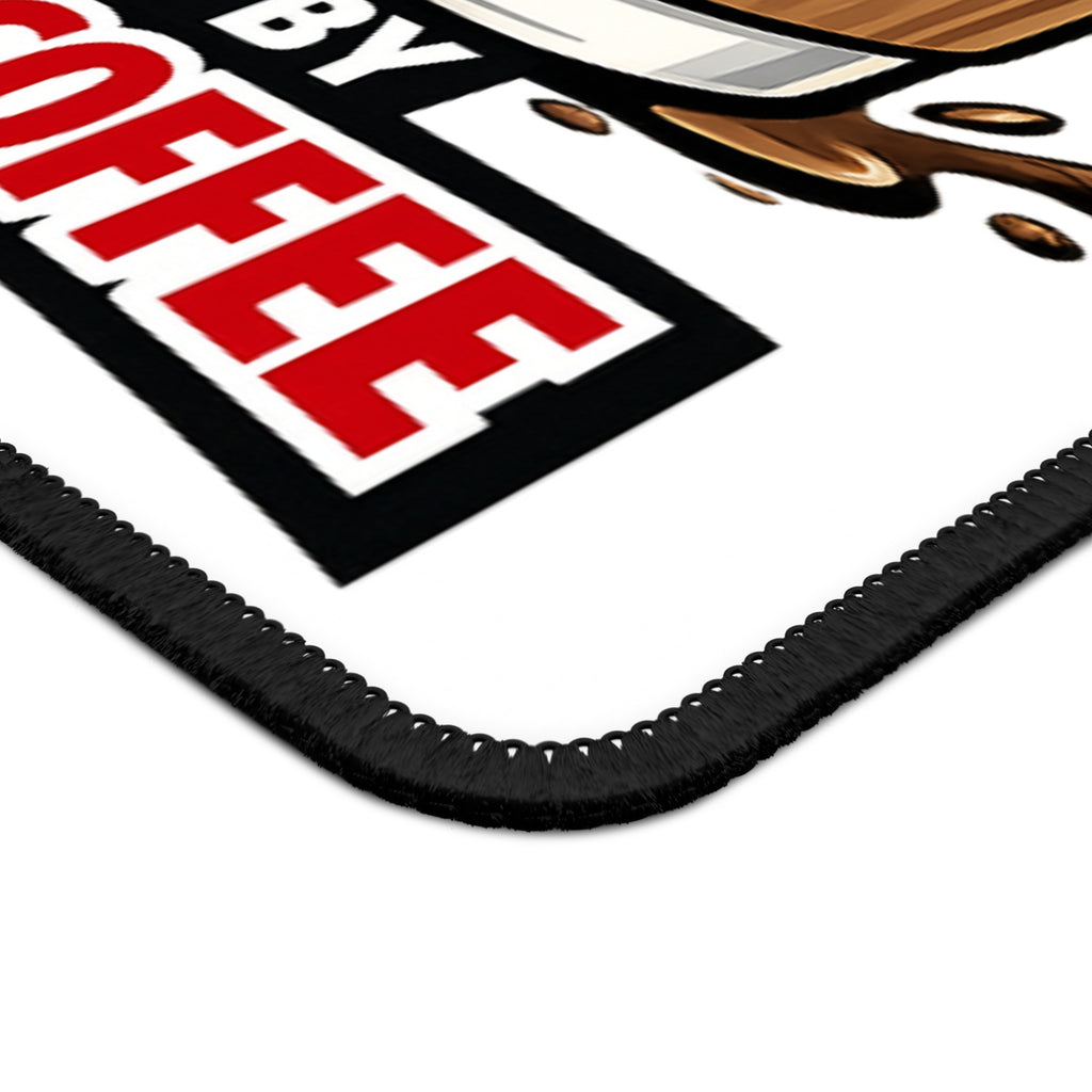 Gaming Mouse Pad — "Powered by Pucks and Coffee" Hockey Coffee Lover Mousepad