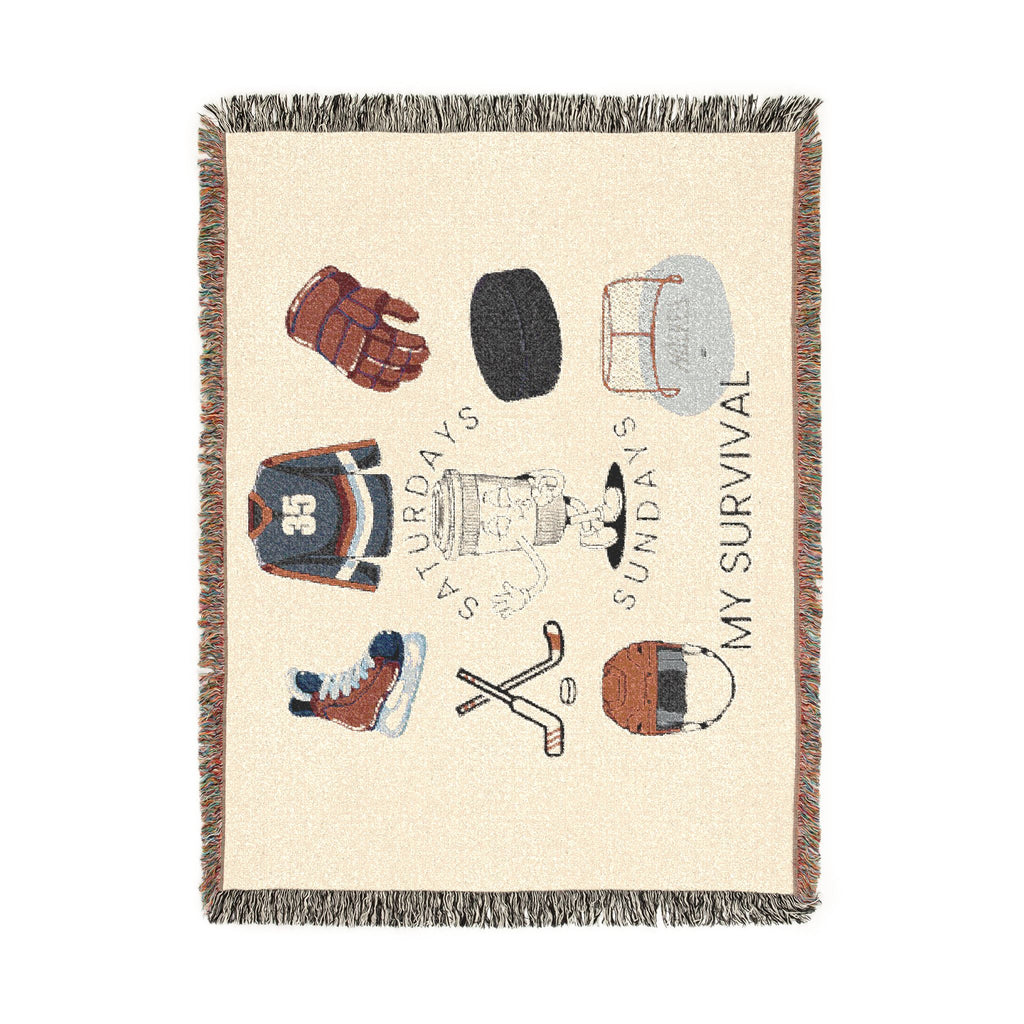 Hockey Survival Woven Blanket — Game Day Sports Throw
