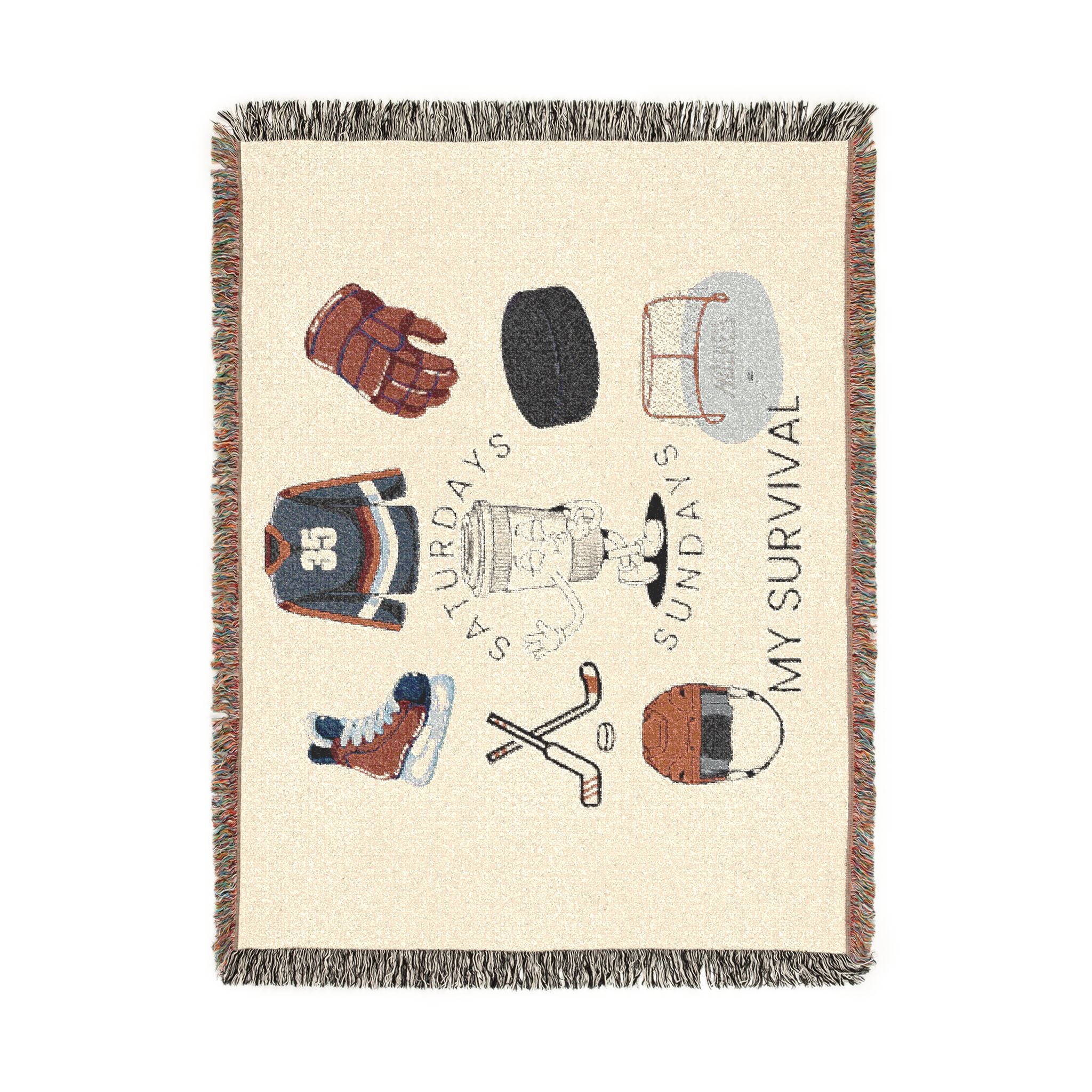 Hockey Survival Woven Blanket — Game Day Sports Throw