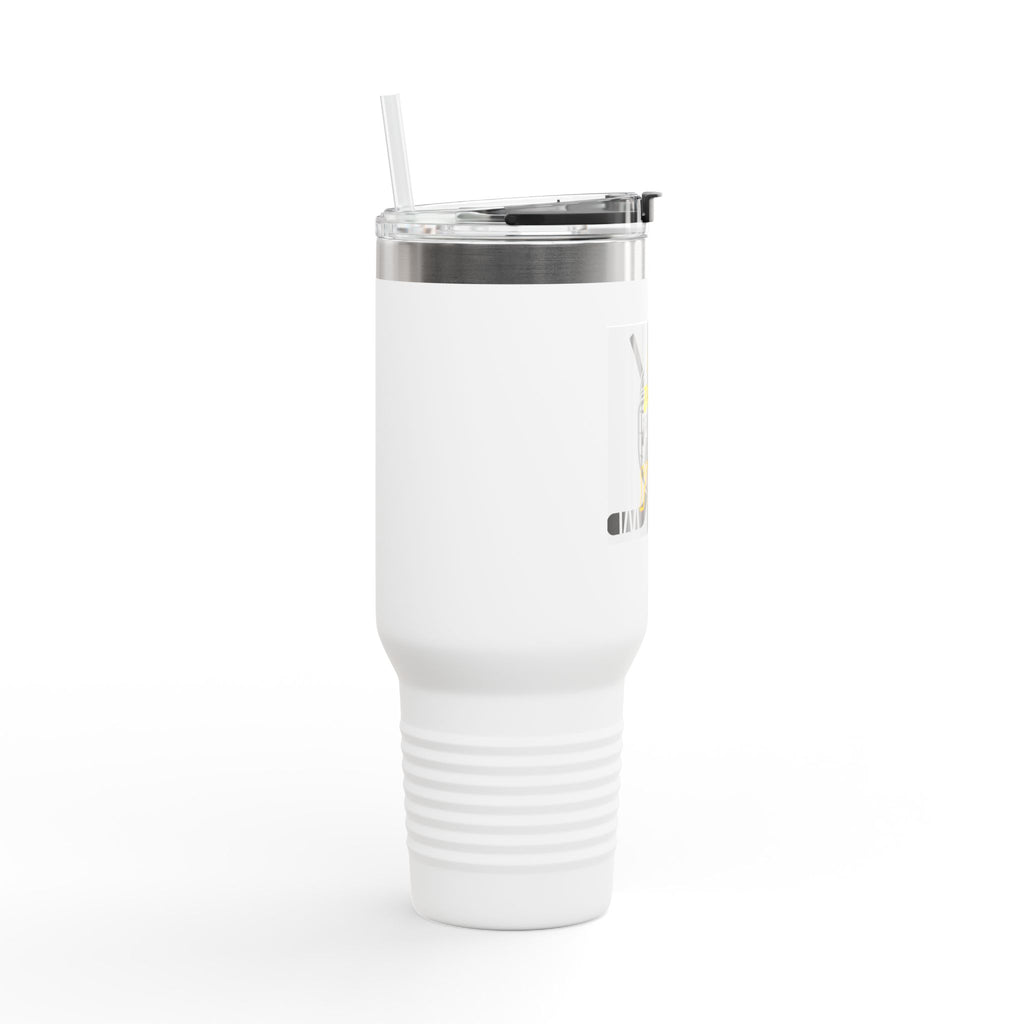 40oz Insulated Travel Mug — 'Puck Witch' Hockey Graphic Stainless Tumbler