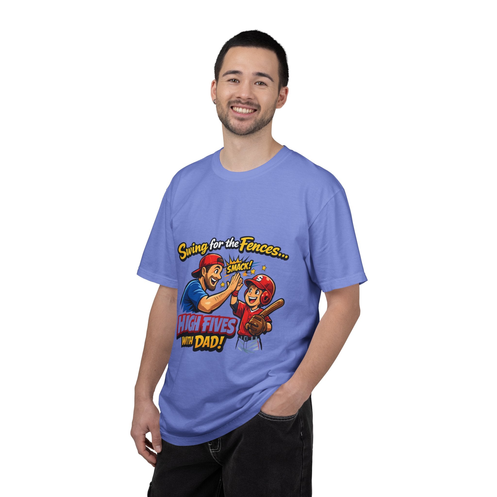 Baseball Dad T-Shirt – “Swing for the Fences… High Fives with Dad!” Retro Sport Tee