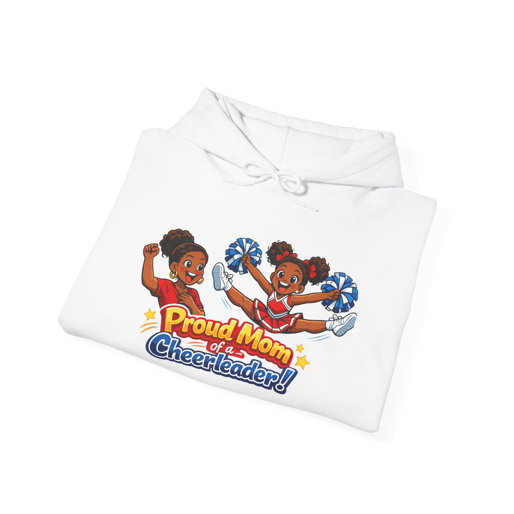 Proud Mom of a Cheerleader Hoodie — Cute Cheer Squad Graphic Sweatshirt