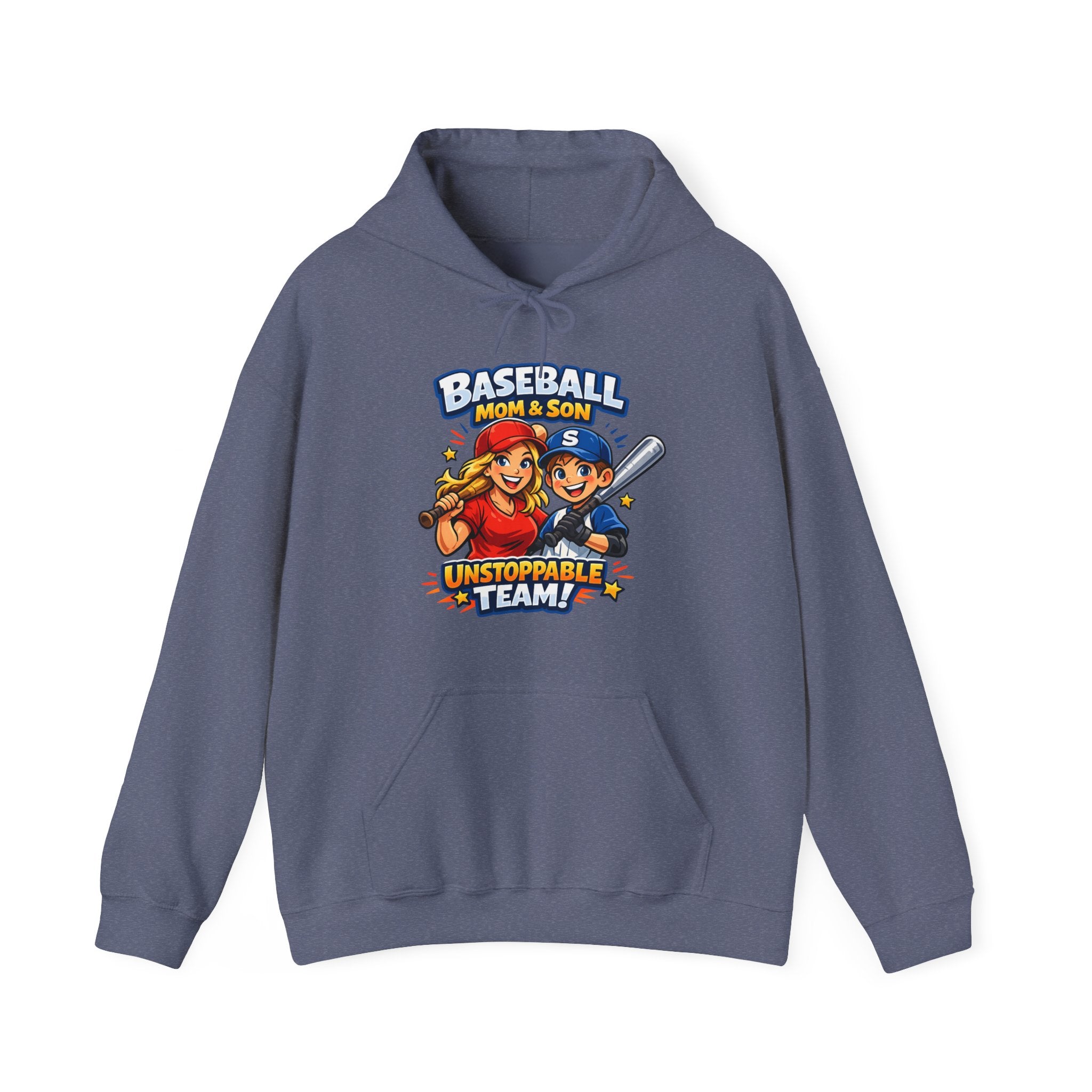 Baseball Mom & Son Hoodie – "Unstoppable Team" Graphic Pullover