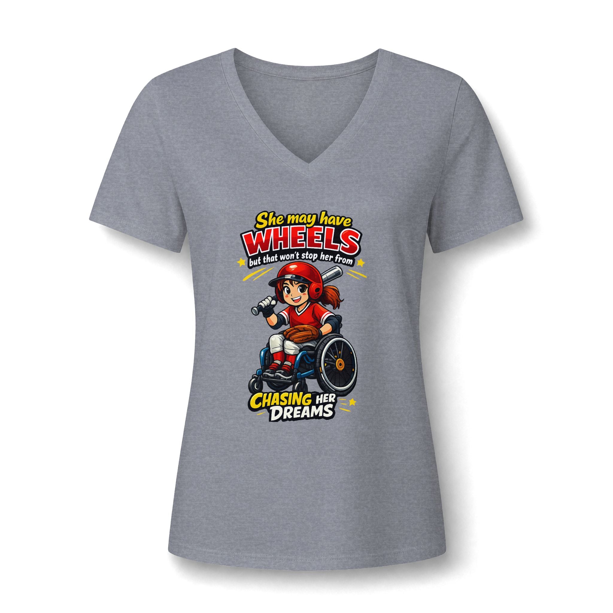 Women’s Relaxed Heather CVC V-Neck Tee