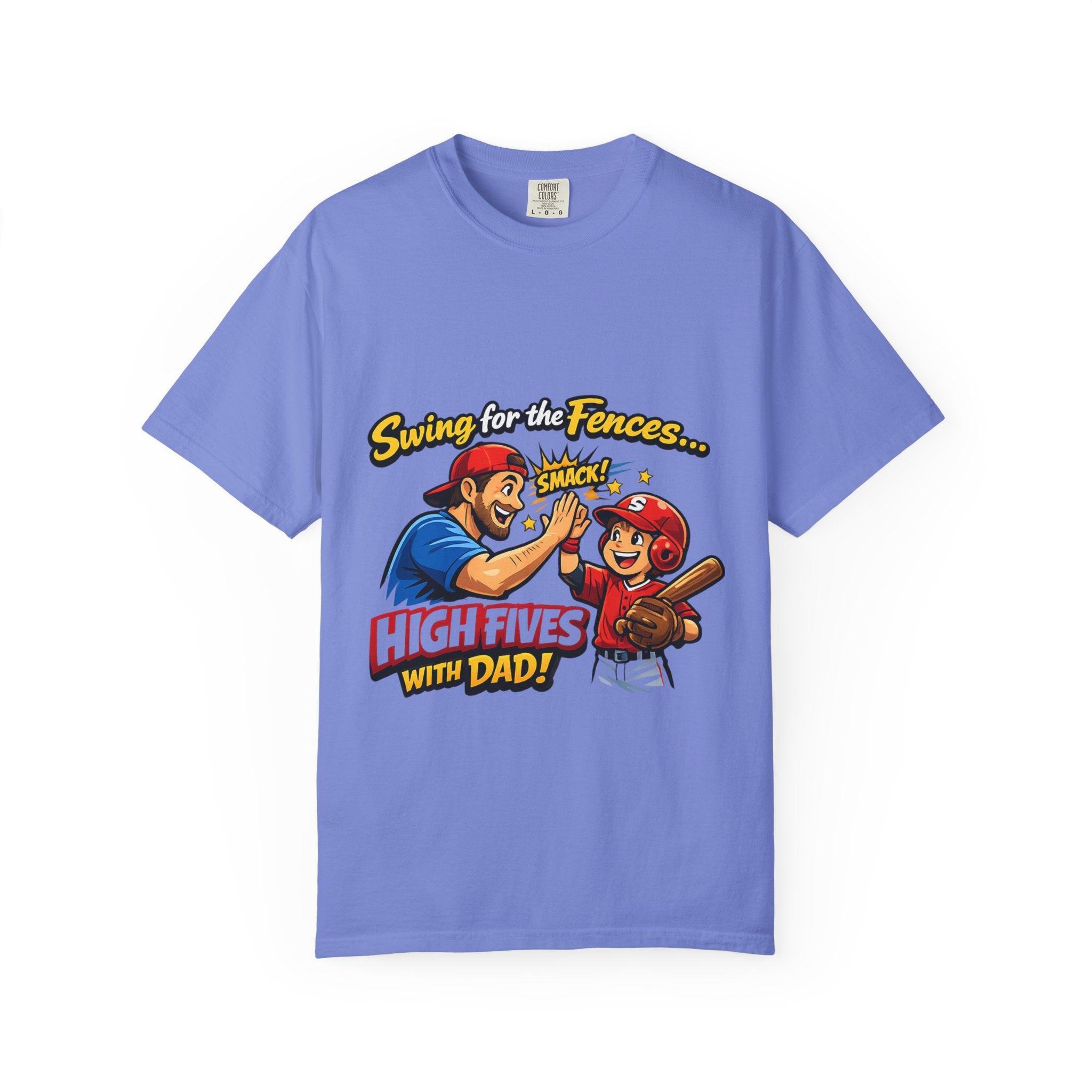 Baseball Dad T-Shirt – “Swing for the Fences… High Fives with Dad!” Retro Sport Tee