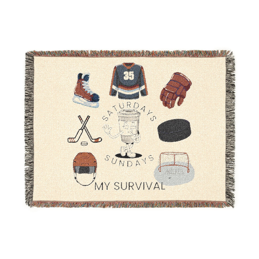 Hockey Survival Woven Blanket — Game Day Sports Throw