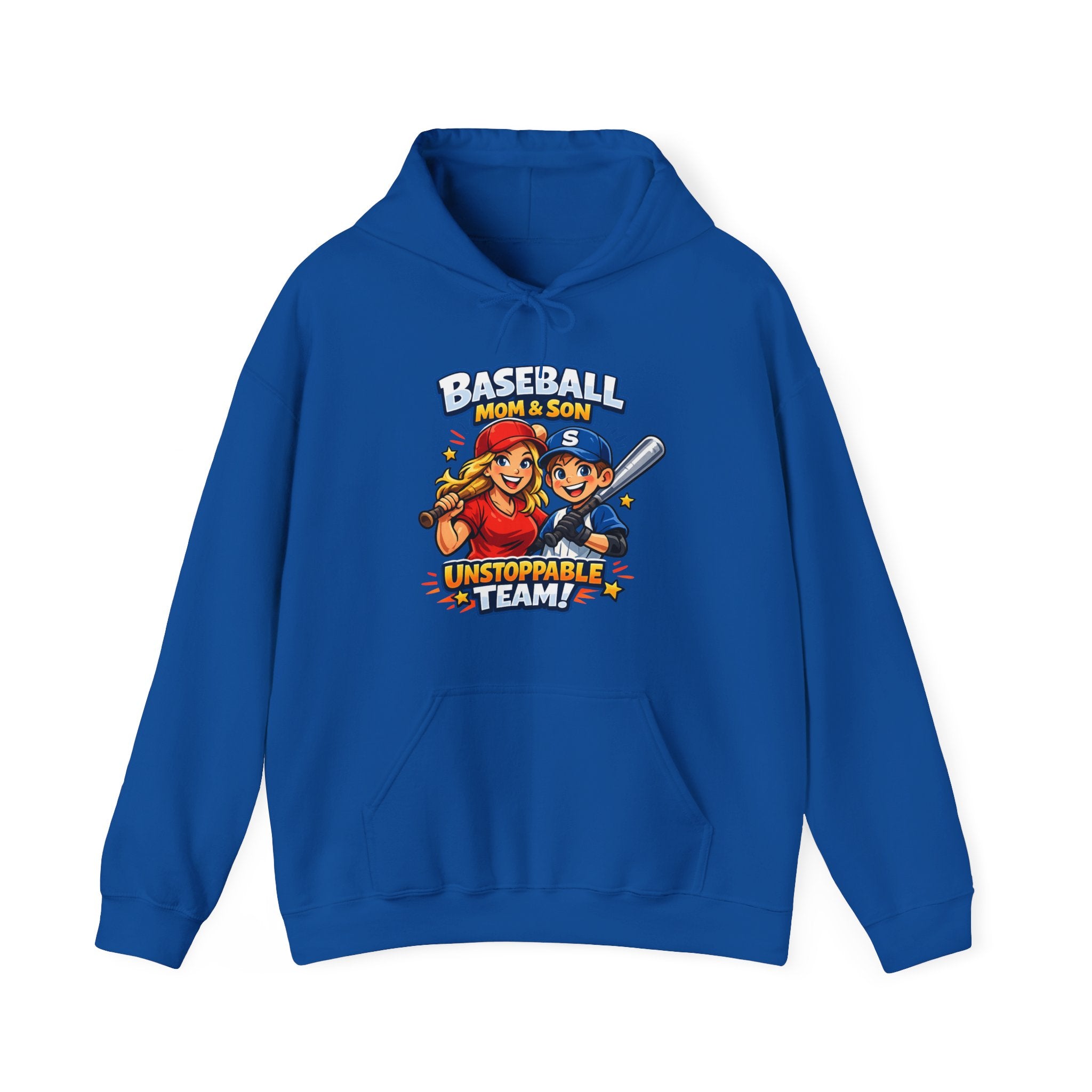 Baseball Mom & Son Hoodie – "Unstoppable Team" Graphic Pullover