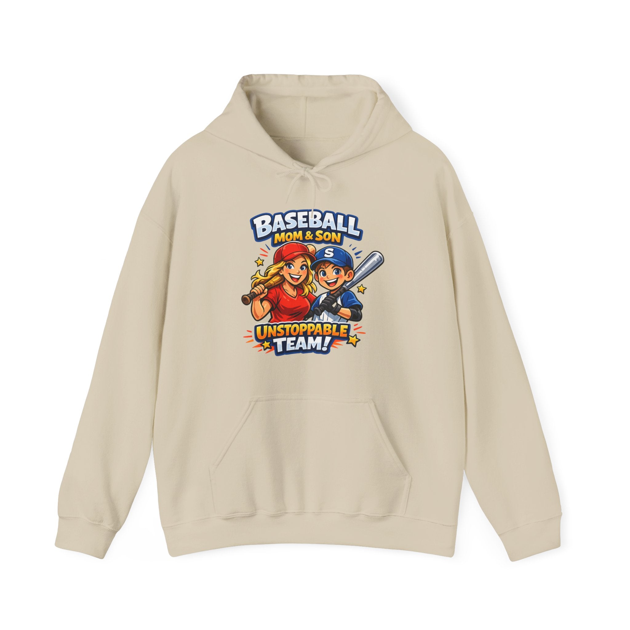 Baseball Mom & Son Hoodie – "Unstoppable Team" Graphic Pullover