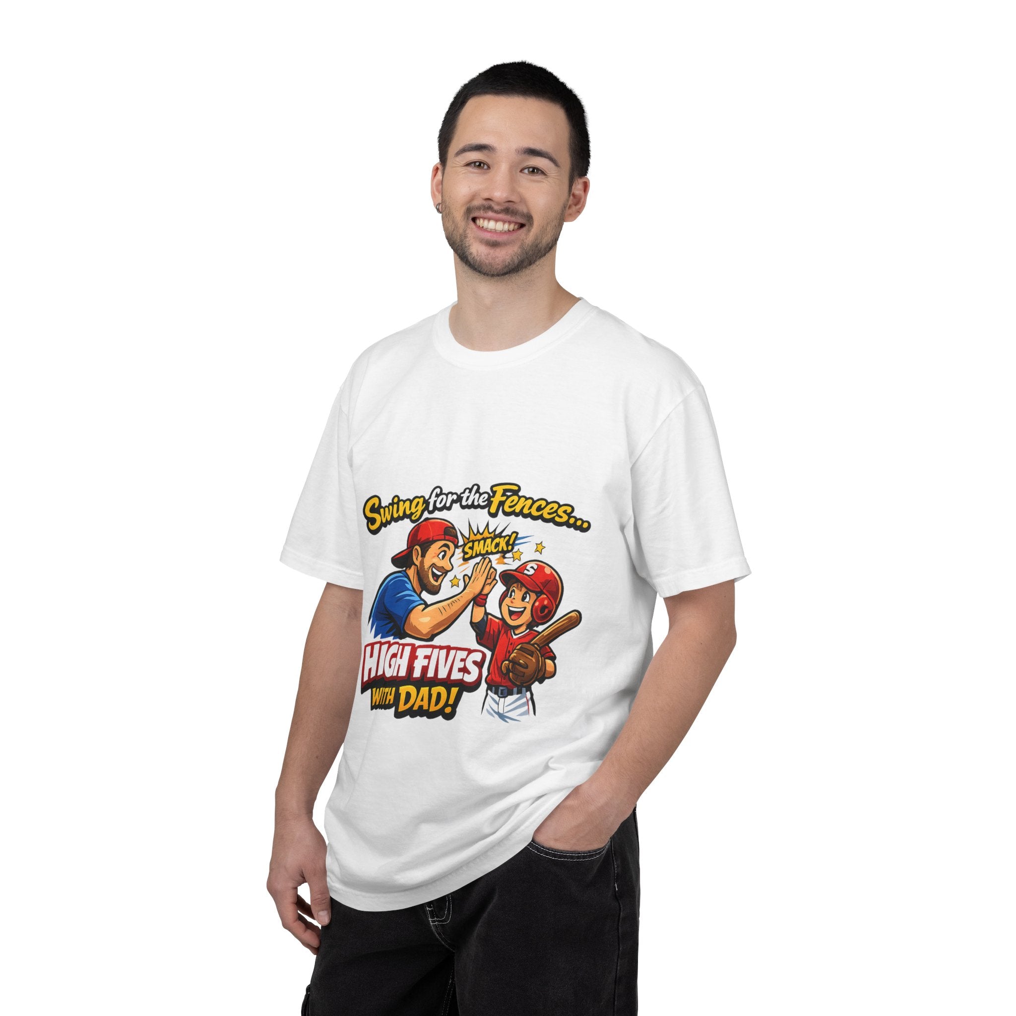 Baseball Dad T-Shirt – “Swing for the Fences… High Fives with Dad!” Retro Sport Tee