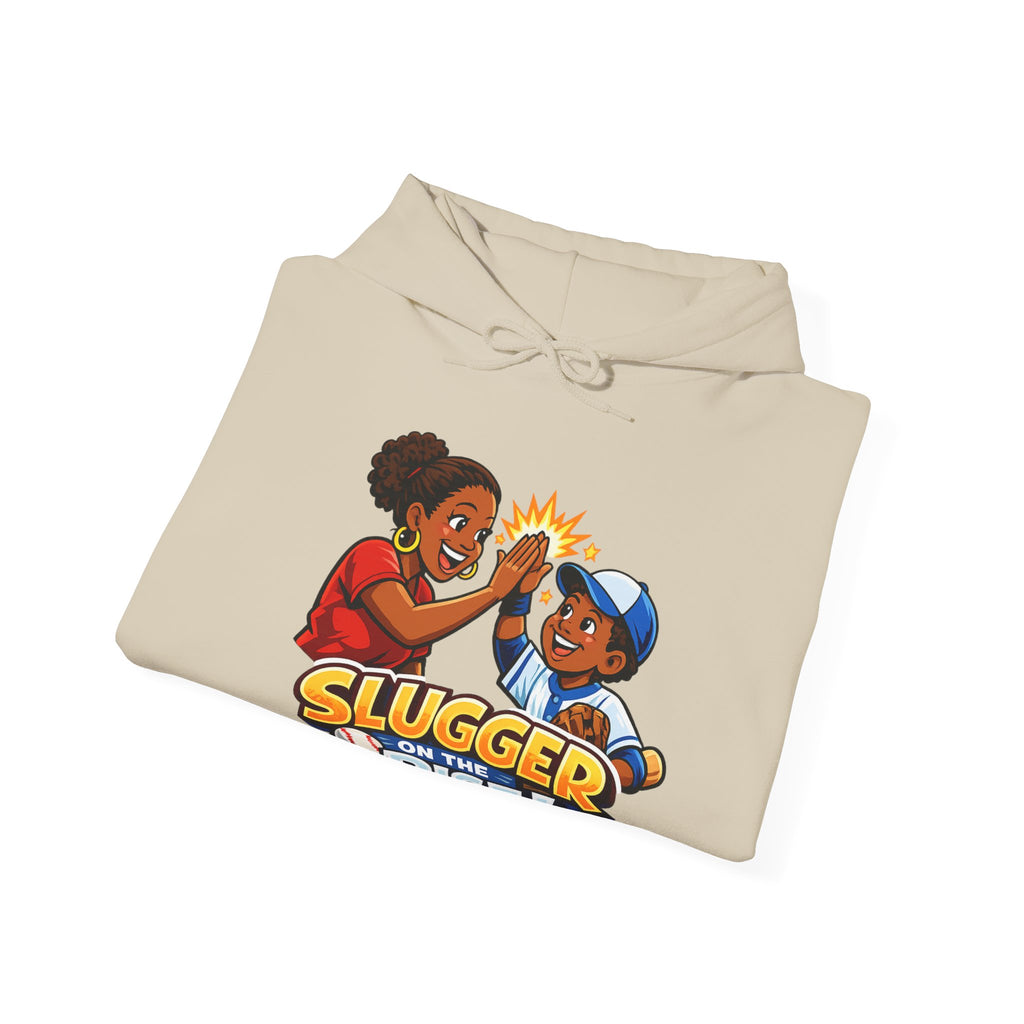 Baseball Hoodie — "Slugger on the Rise!" Kids High-Five Design