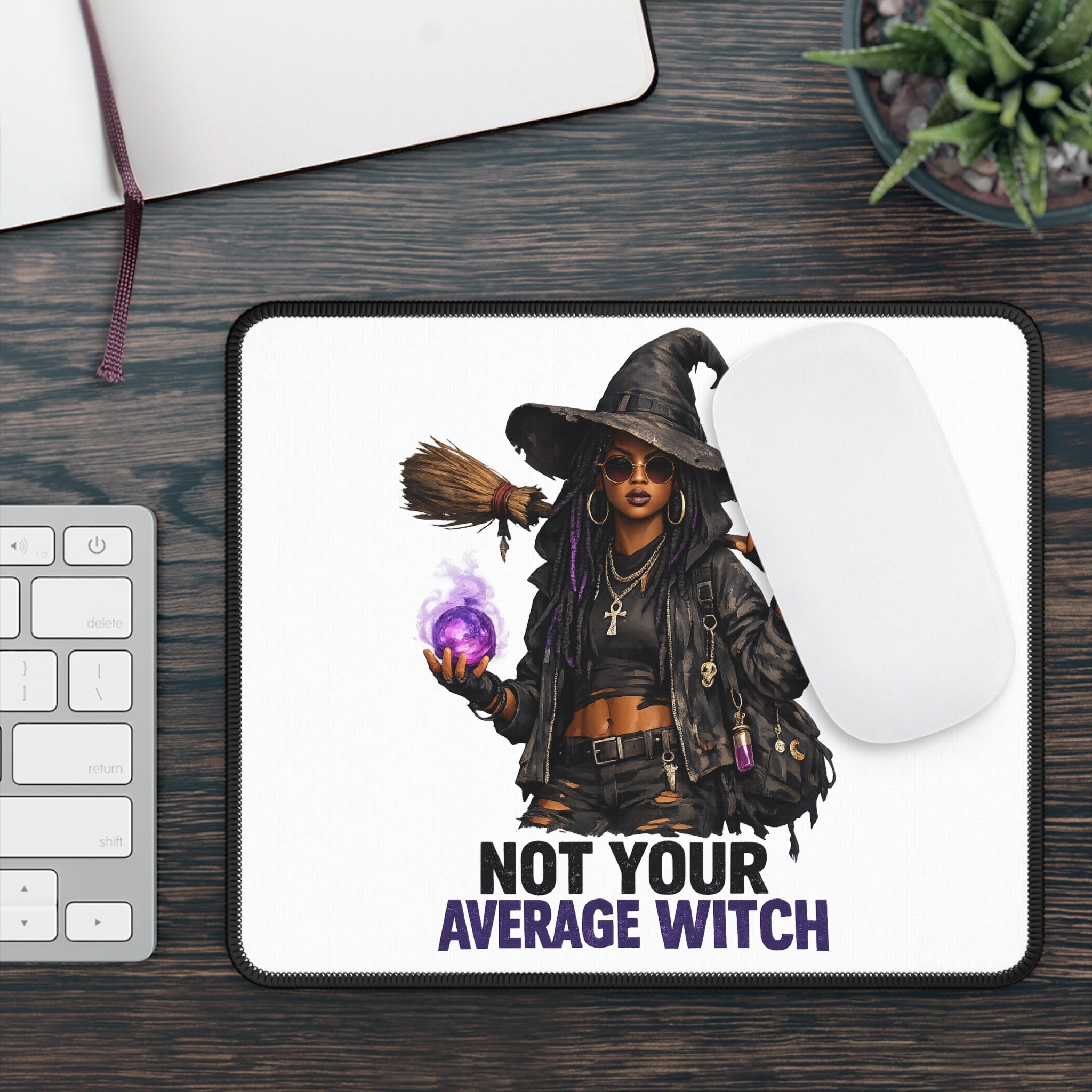 Gaming Mouse Pad — Not Your Average Witch Graphic