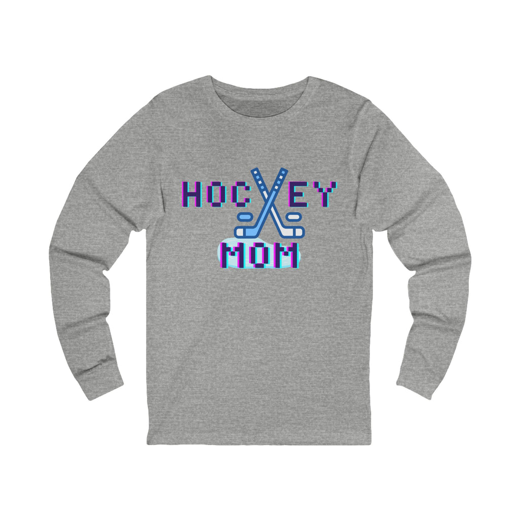 Hockey Mom Long Sleeve Tee — Pixel Hockey Sticks Graphic