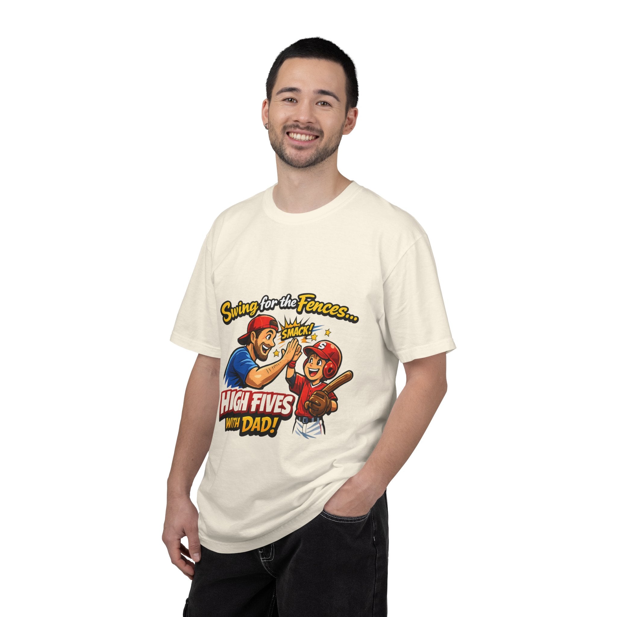 Baseball Dad T-Shirt – “Swing for the Fences… High Fives with Dad!” Retro Sport Tee