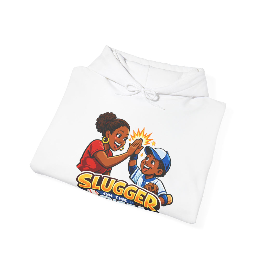 Baseball Hoodie — "Slugger on the Rise!" Kids High-Five Design