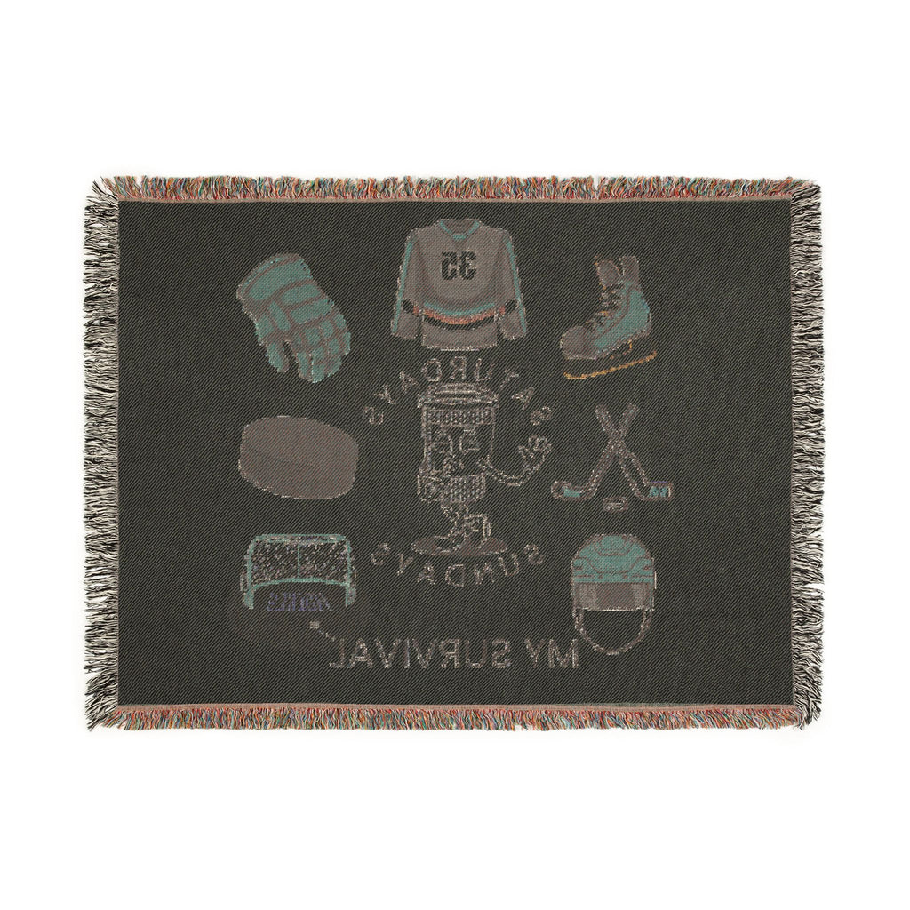 Hockey Survival Woven Blanket — Game Day Sports Throw