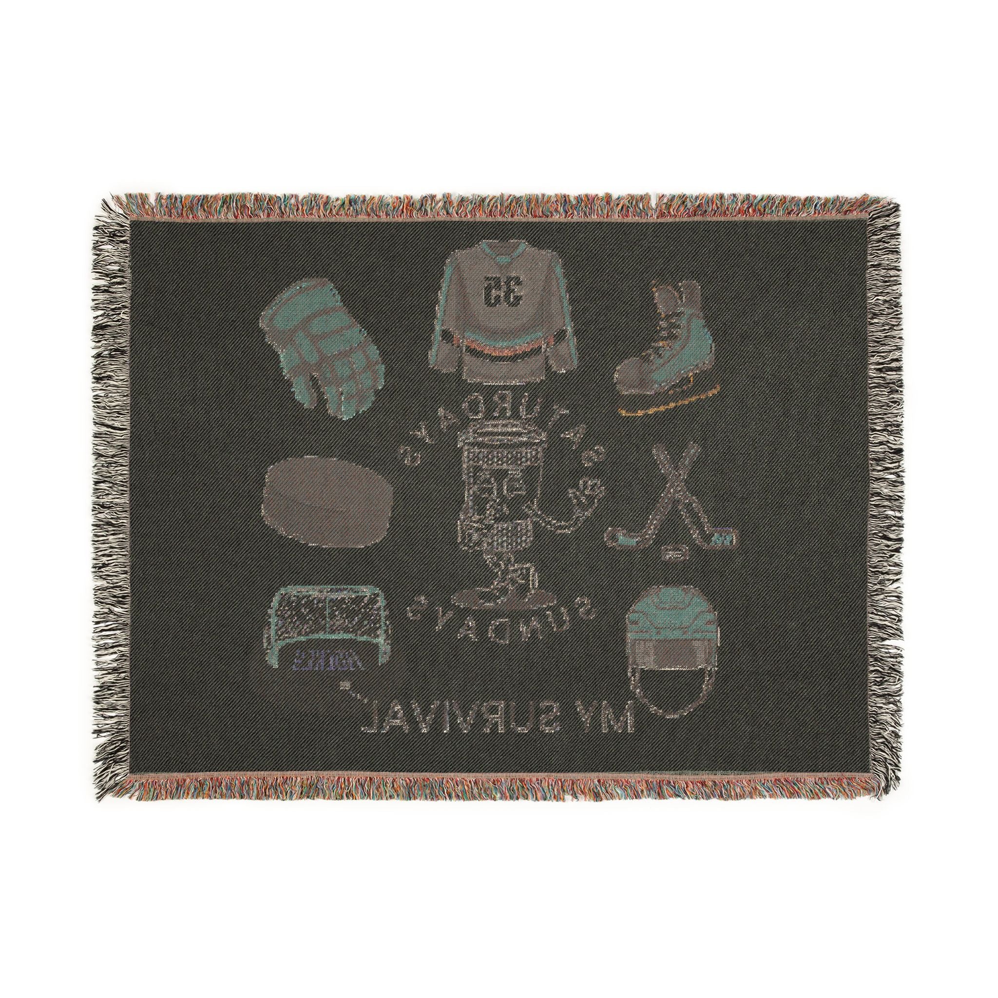 Hockey Survival Woven Blanket — Game Day Sports Throw