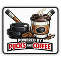 Gaming Mouse Pad — "Powered by Pucks and Coffee" Hockey Coffee Lover Mousepad