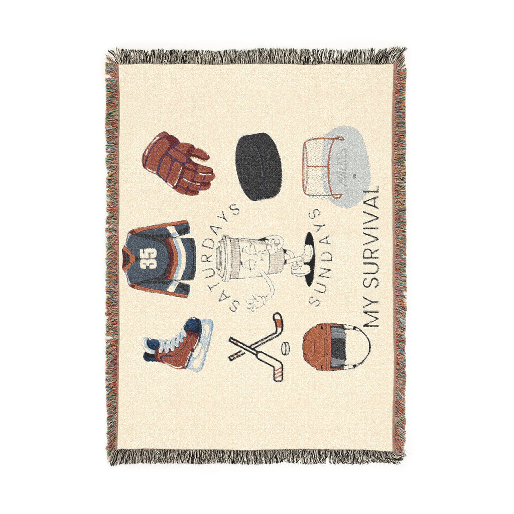 Hockey Survival Woven Blanket — Game Day Sports Throw