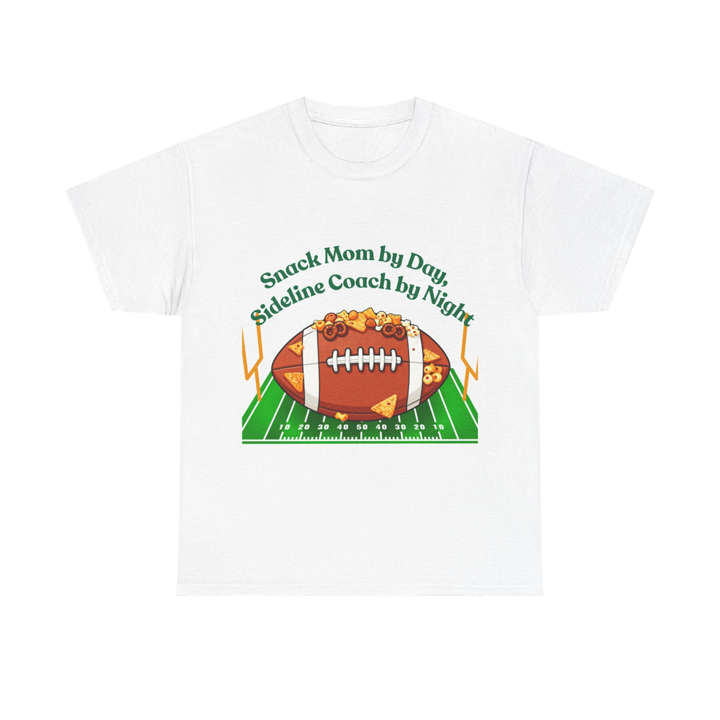 T-Shirt — "Snack Mom by Day, Sideline Coach by Night" Football Mom Tee