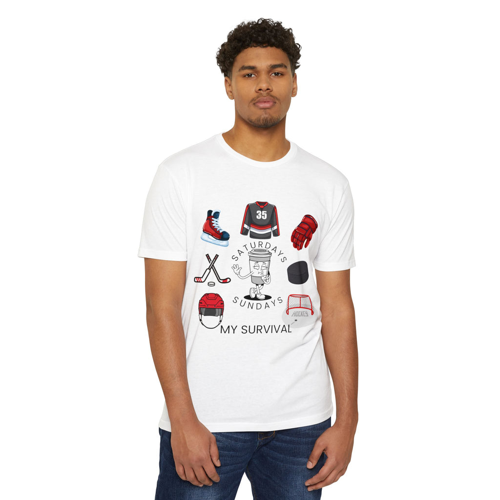 Hockey Dad T‑Shirt – "Saturdays & Sundays My Survival" Skate Gear Tee
