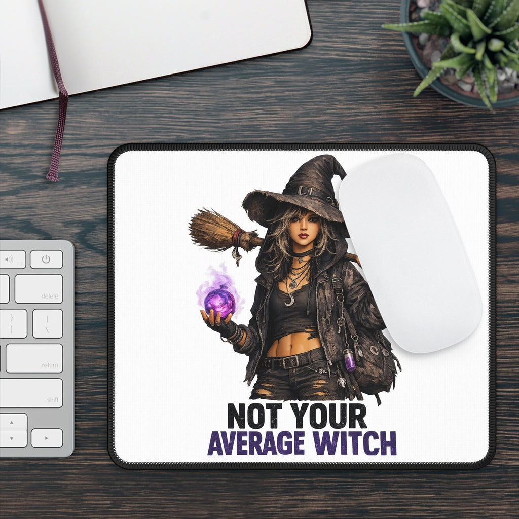Not Your Average Witch Gaming Mouse Pad — Gothic Fantasy Witchcraft Desk Mat